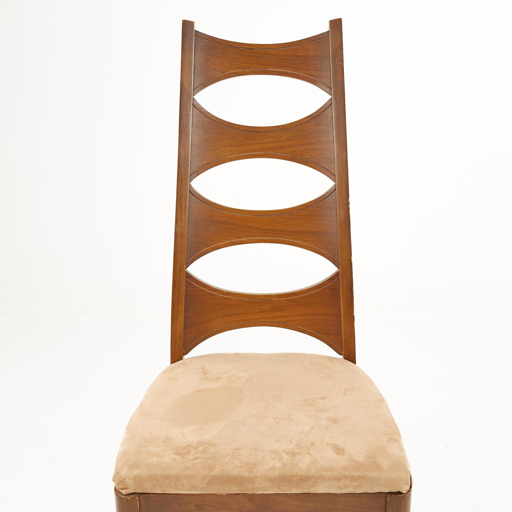 Kent Coffey Perspecta Mid Century Cats Eye Walnut Dining Chairs, Set of 12 11