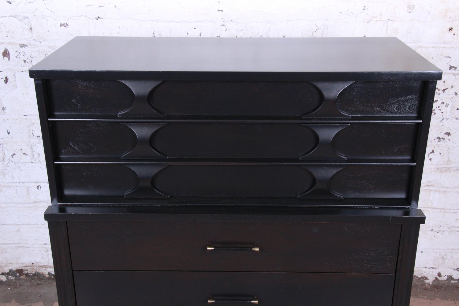 Kent Coffey Perspecta Mid Century Modern Ebonized Highboy Dresser