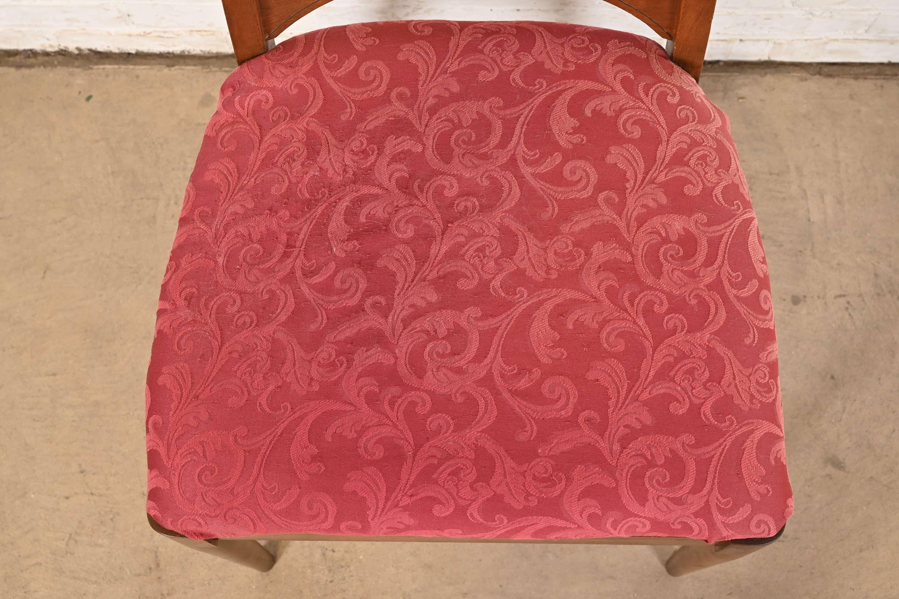 Kent Coffey Perspecta Mid-Century Modern Sculpted Walnut High Back Dining Chairs 3