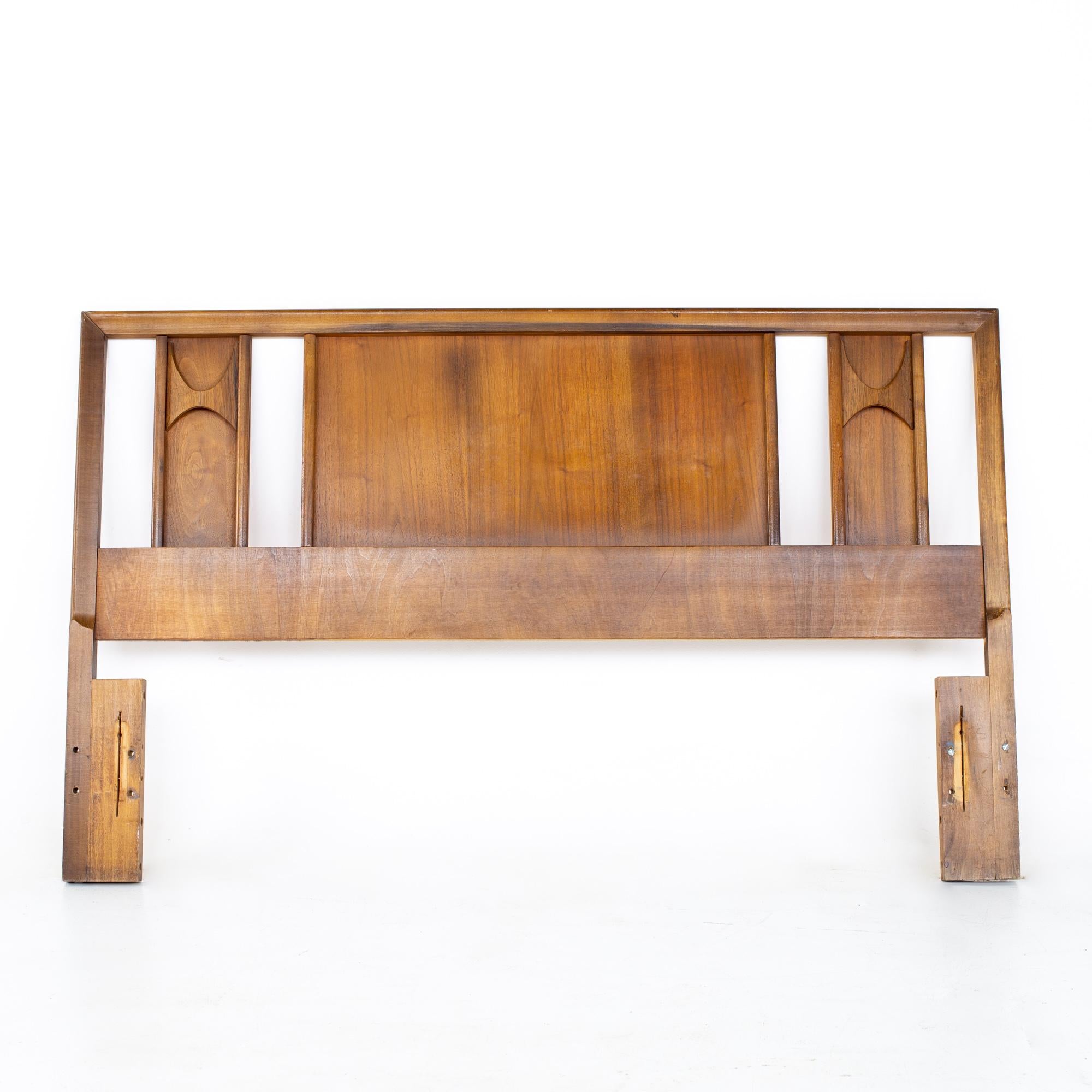 Late 20th Century Kent Coffey Perspecta Mid Century Rosewood and Walnut Queen Headboard