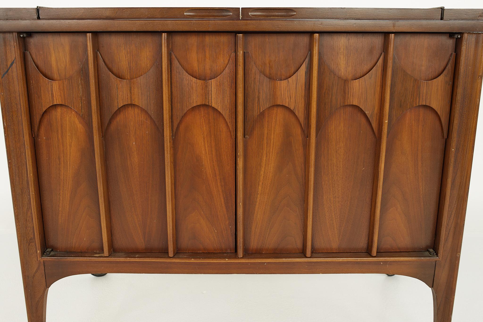 Late 20th Century Kent Coffey Perspecta Mid Century Walnut and Rosewood Bar Cart