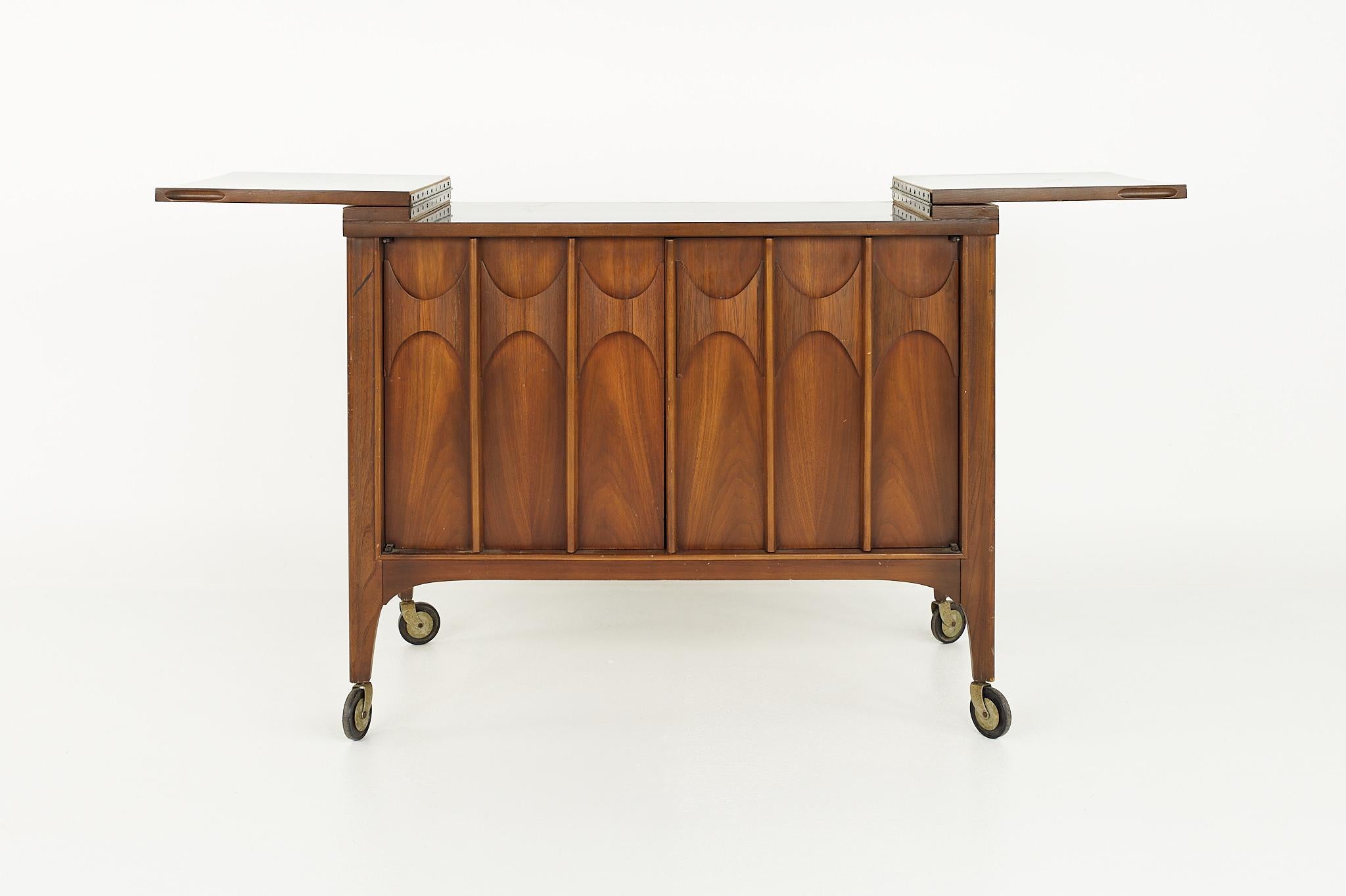 Kent Coffey Perspecta Mid Century Walnut and Rosewood Bar Cart 2