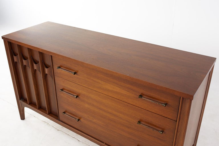 Late 20th Century Kent Coffey Perspecta Mid-Century Walnut and Rosewood Credenza For Sale