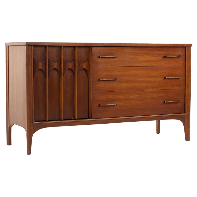 Kent Coffey Perspecta Mid-Century Walnut and Rosewood Credenza For Sale