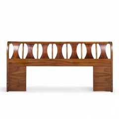 Kent Coffey Perspecta Mid Century Walnut and Rosewood King Headboard