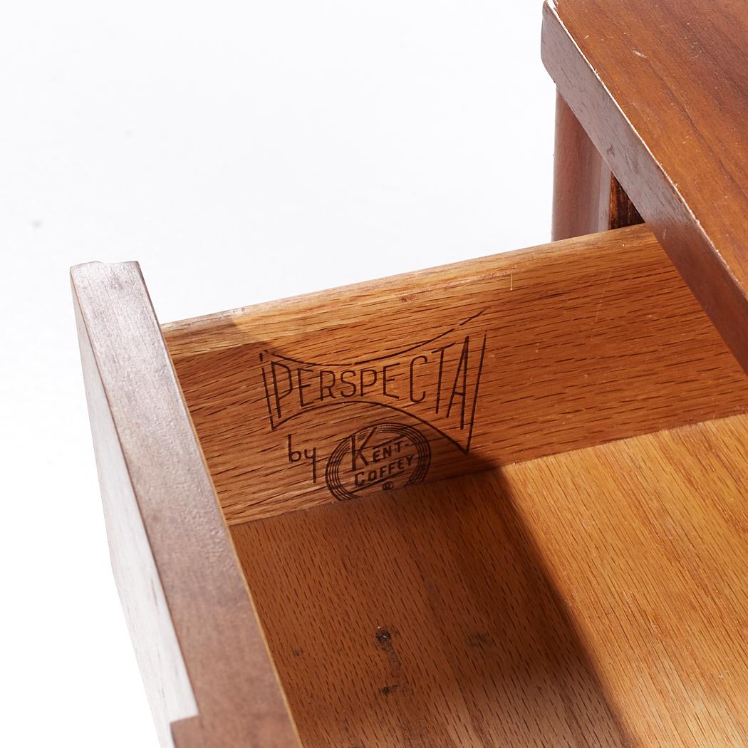Kent Coffey Perspecta Mid Century Walnut and Rosewood Nightstand For Sale 3