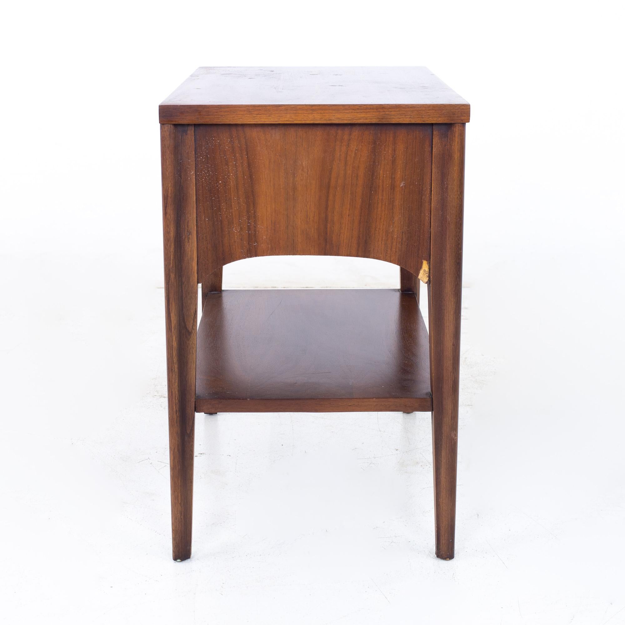Mid-Century Modern Kent Coffey Perspecta Mid Century Walnut and Rosewood Nightstands, a Pair