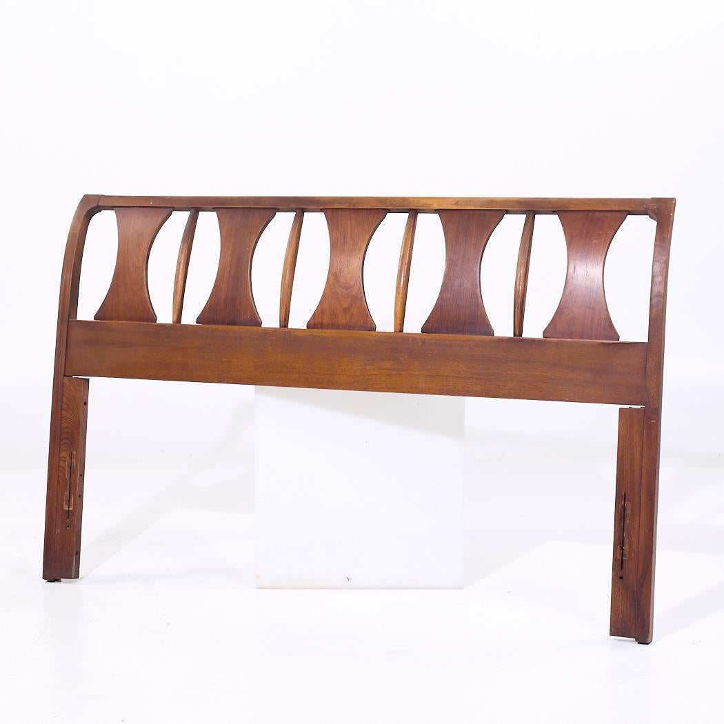 American Kent Coffey Perspecta Mid Century Walnut and Rosewood Queen Headboard For Sale