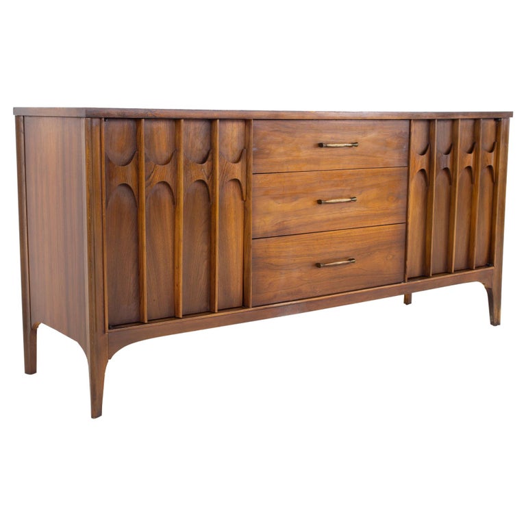 Kent Coffey Perspecta Mid Century Walnut and Rosewood Sideboard Buffet