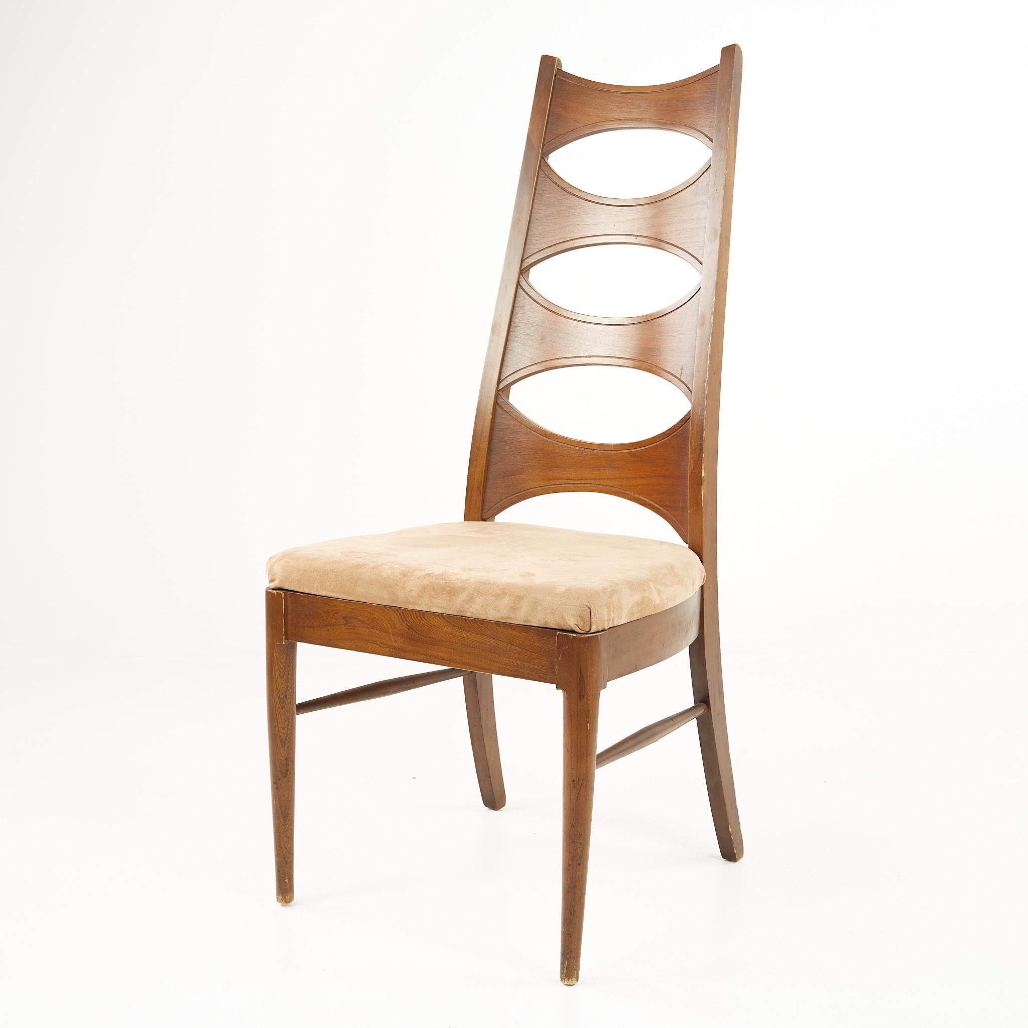 Kent Coffey Perspecta Mid Century Walnut Dining Chairs, Set of 6 3