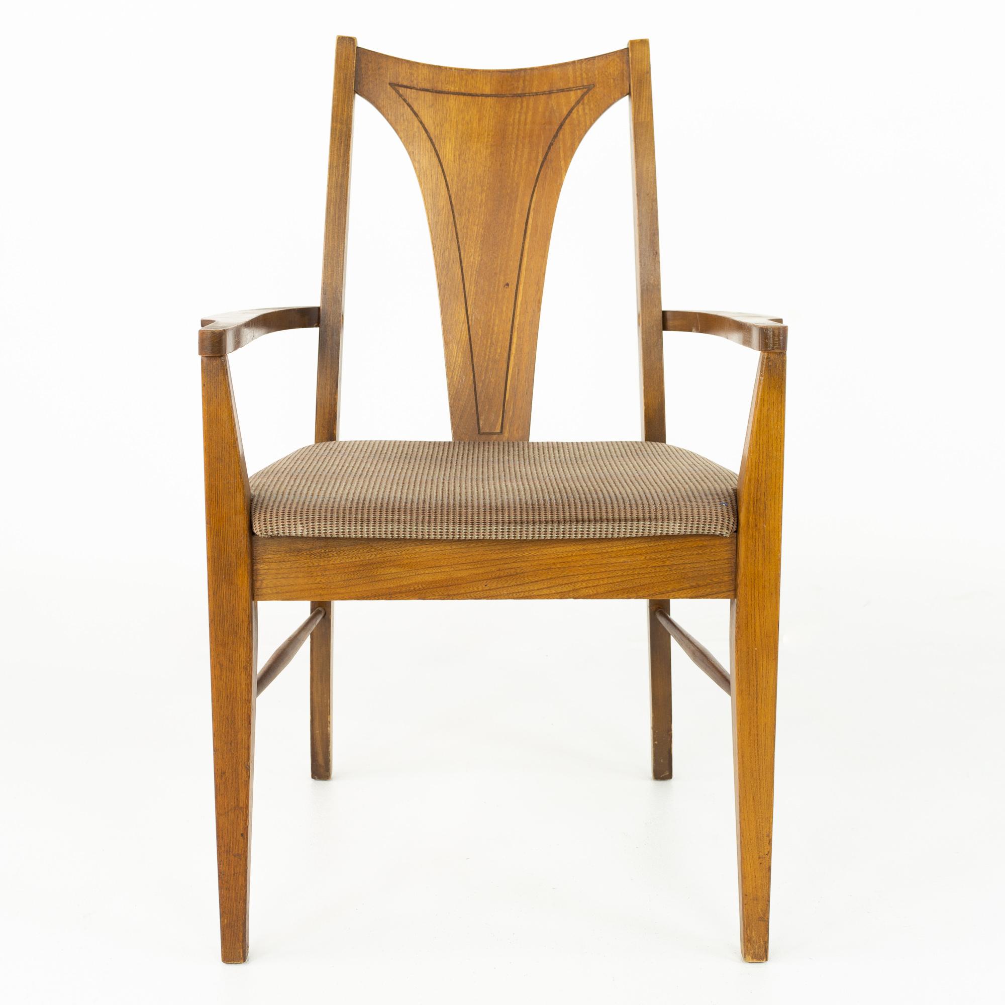 Kent Coffey Perspecta Mid Century Walnut Dining Chairs, Set of 6 In Good Condition For Sale In Countryside, IL