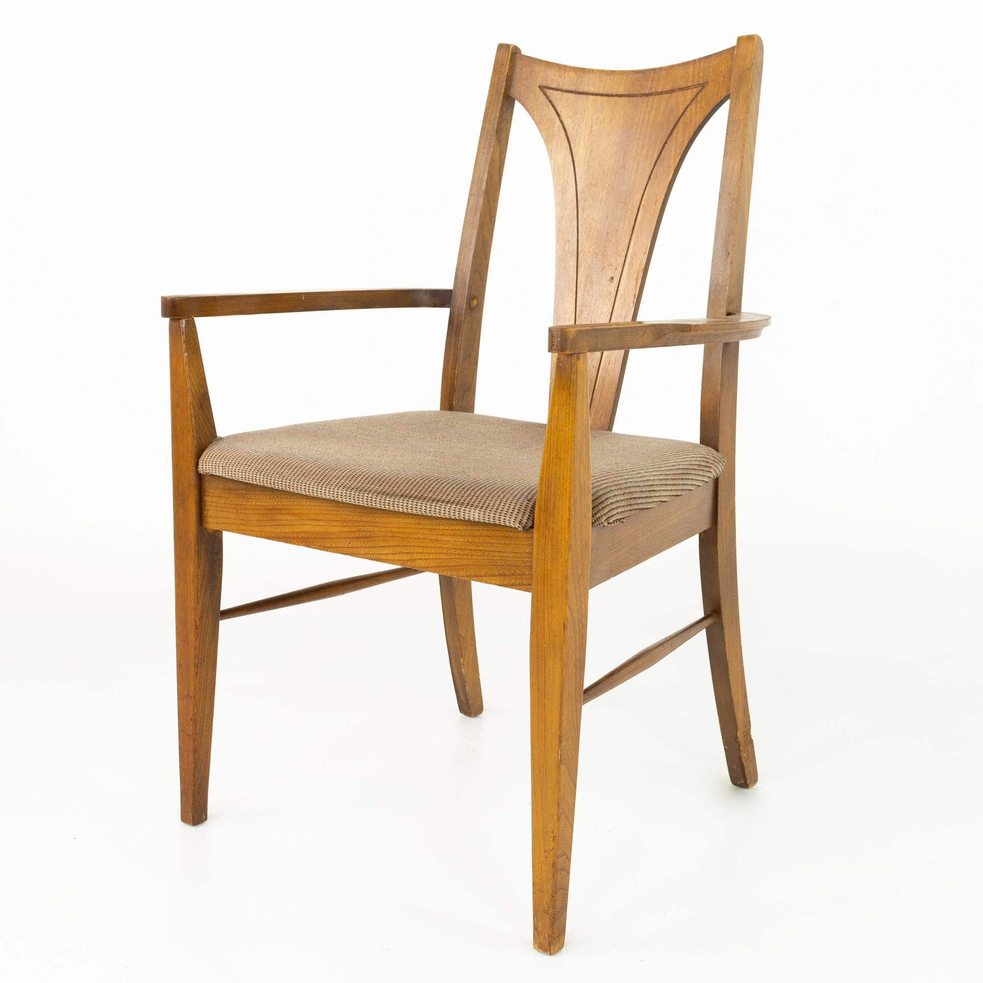 Late 20th Century Kent Coffey Perspecta Mid Century Walnut Dining Chairs, Set of 6 For Sale