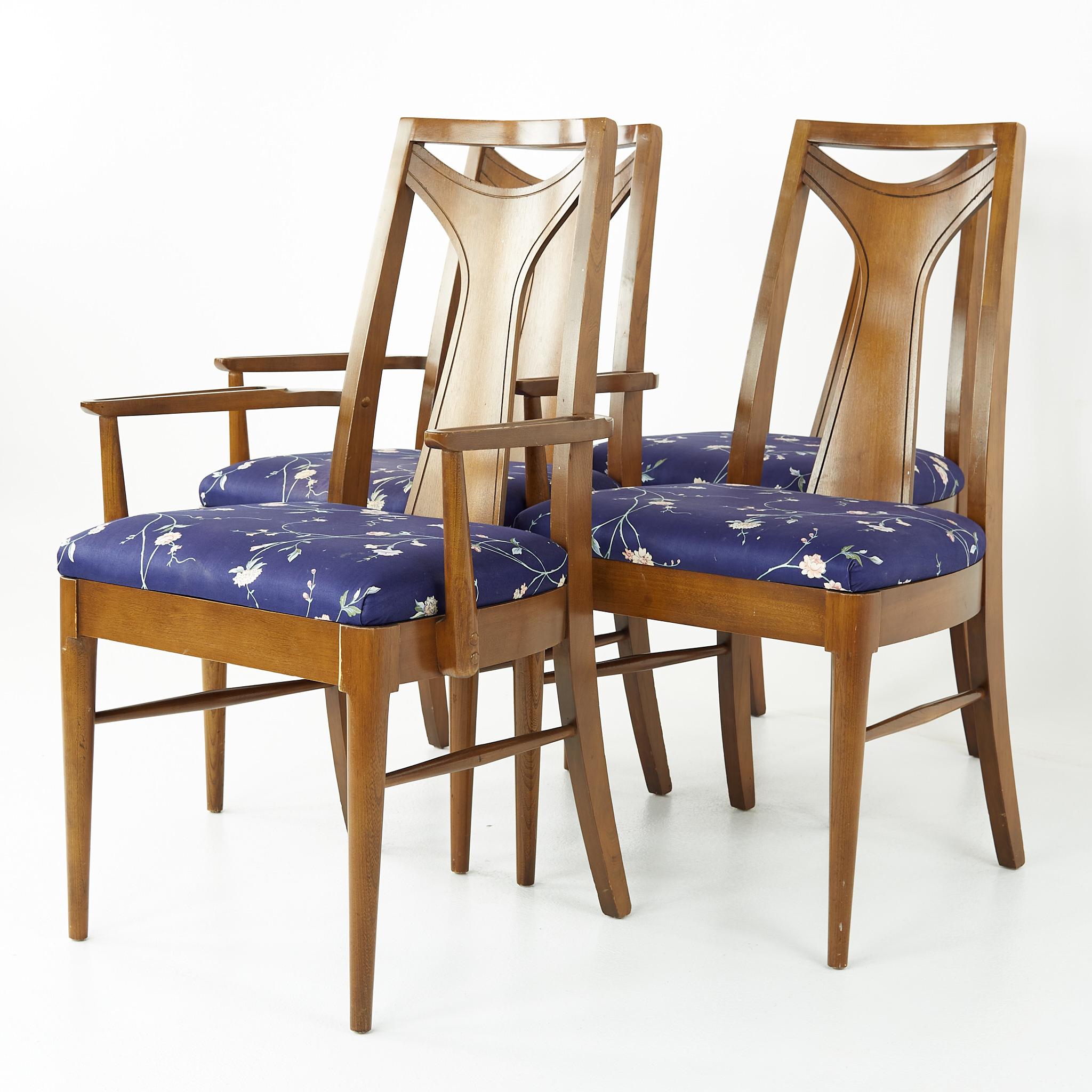 Mid-Century Modern Kent Coffey Perspecta Mid Century Walnut Dining Chairs, Set of 6 For Sale