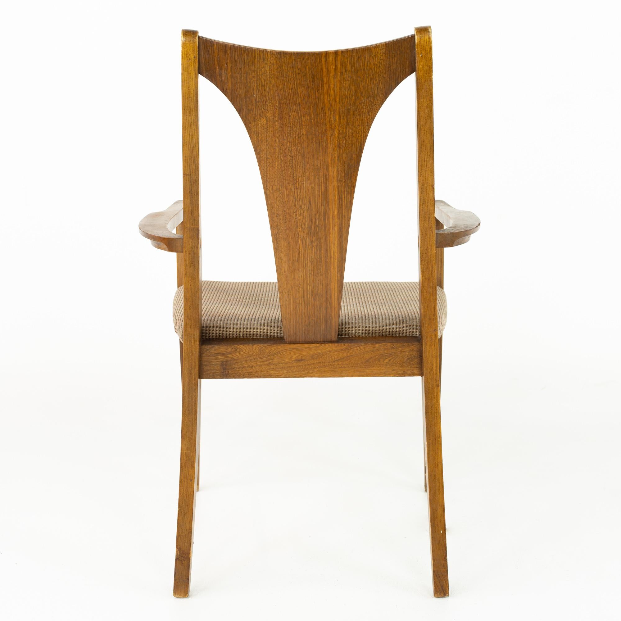 Kent Coffey Perspecta Mid Century Walnut Dining Chairs, Set of 6 For Sale 1