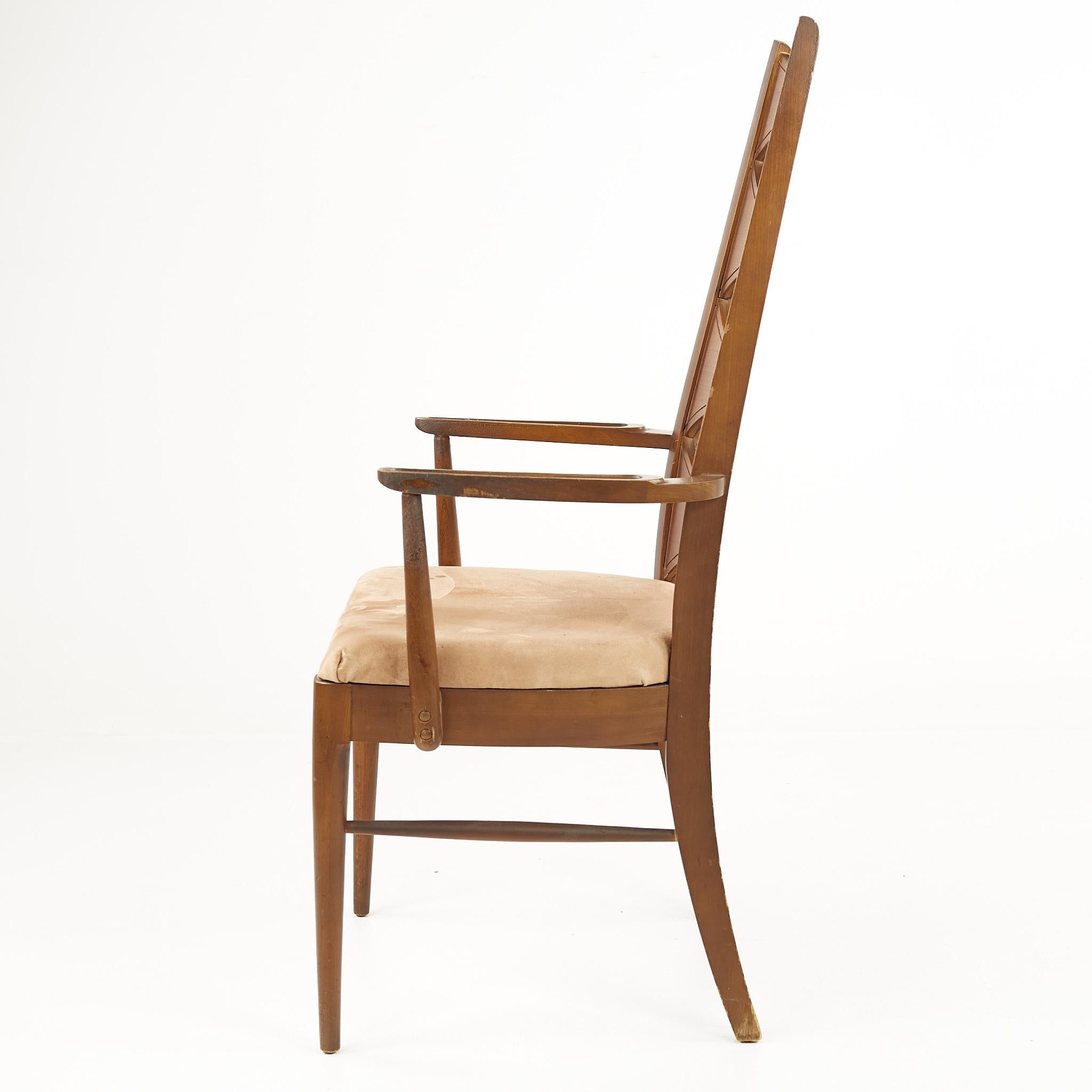 Late 20th Century Kent Coffey Perspecta Mid Century Walnut Dining Chairs, Set of 6