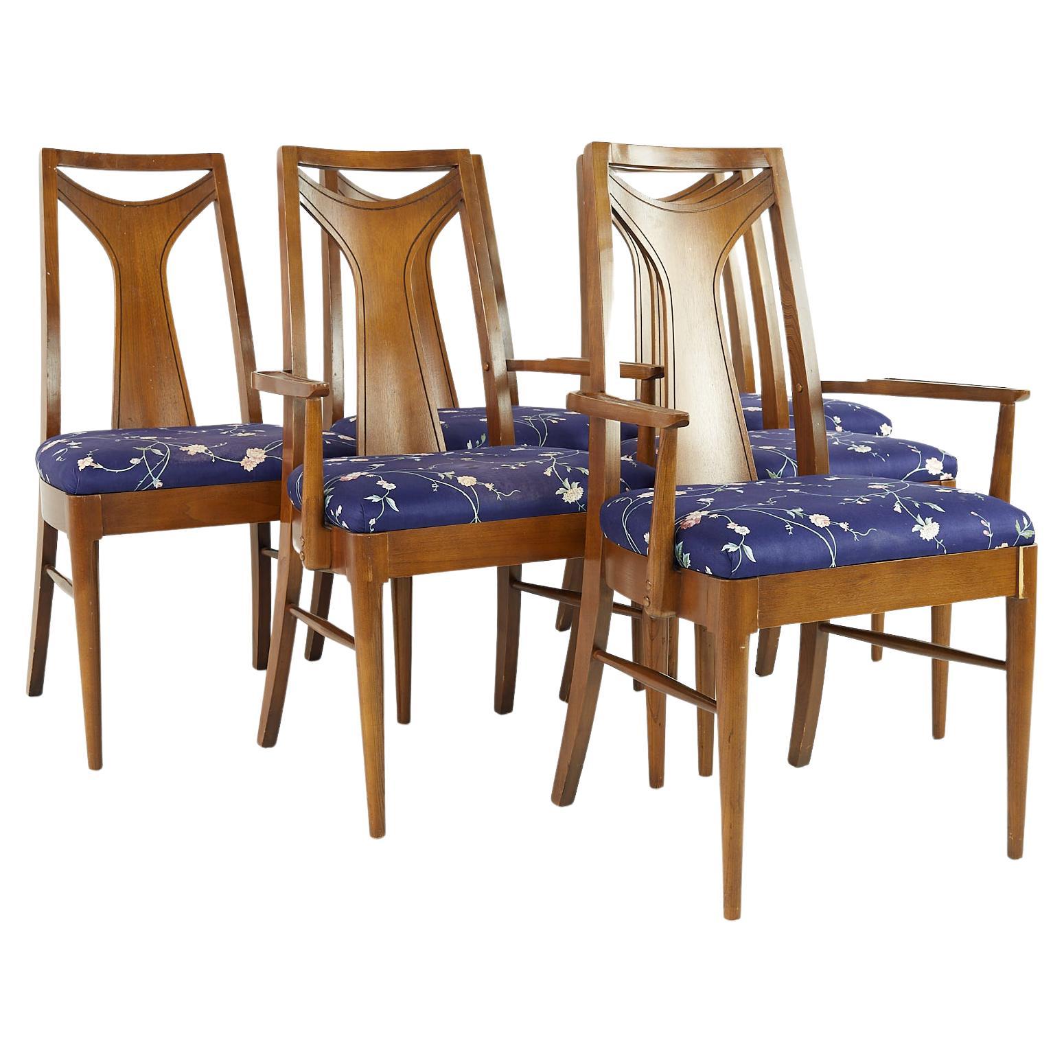 Kent Coffey Perspecta Mid Century Walnut Dining Chairs, Set of 6 For Sale
