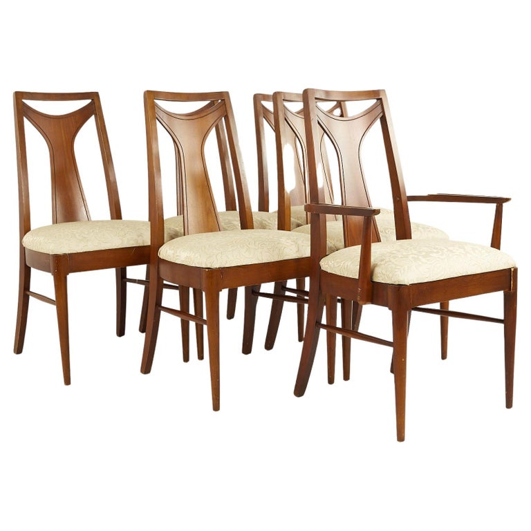 Kent Coffey Perspecta Mid Century Walnut Dining Chairs, Set of 6 For