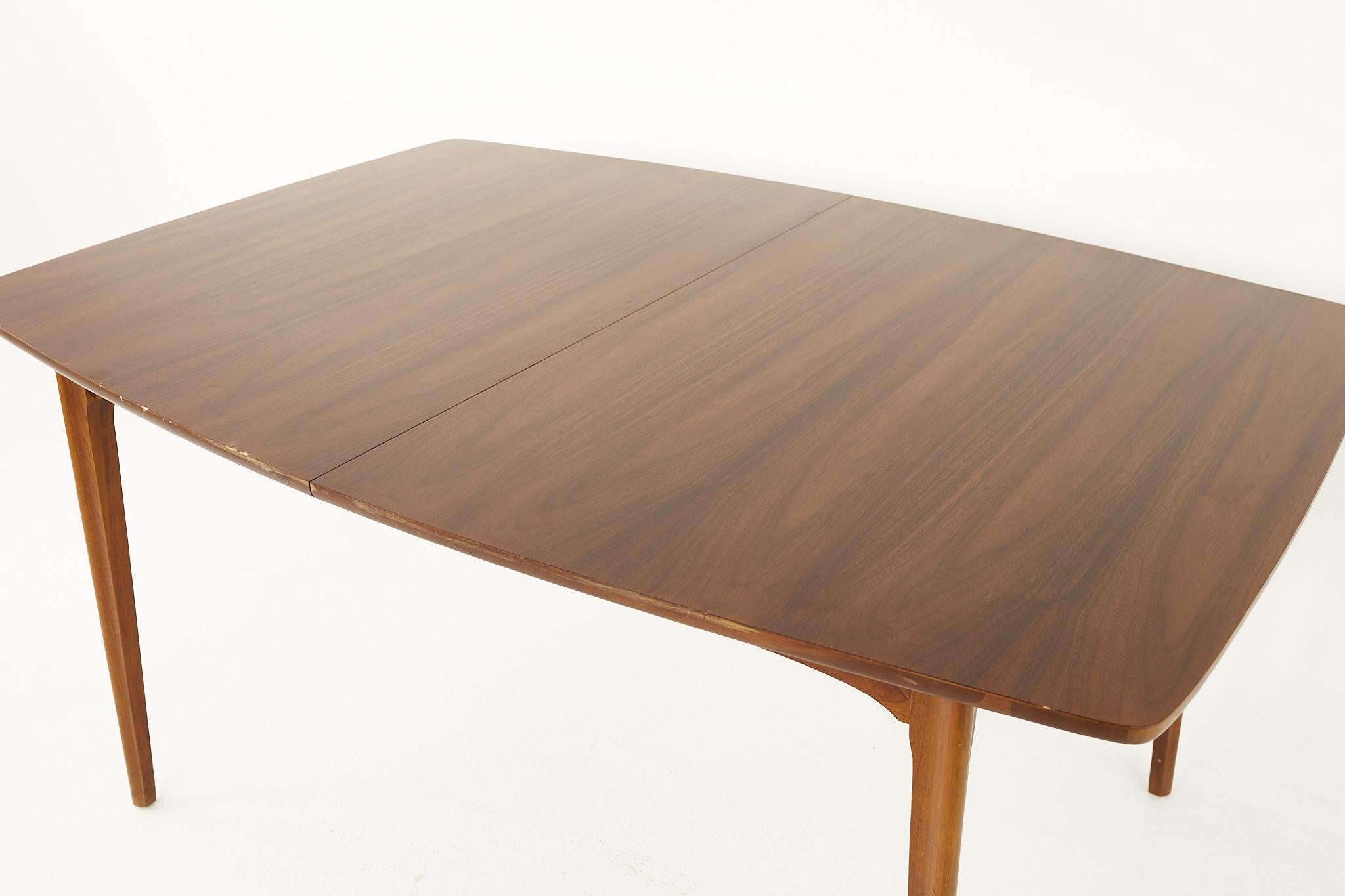 American Kent Coffey Perspecta Mid Century Walnut Surfboard Dining Table For Sale