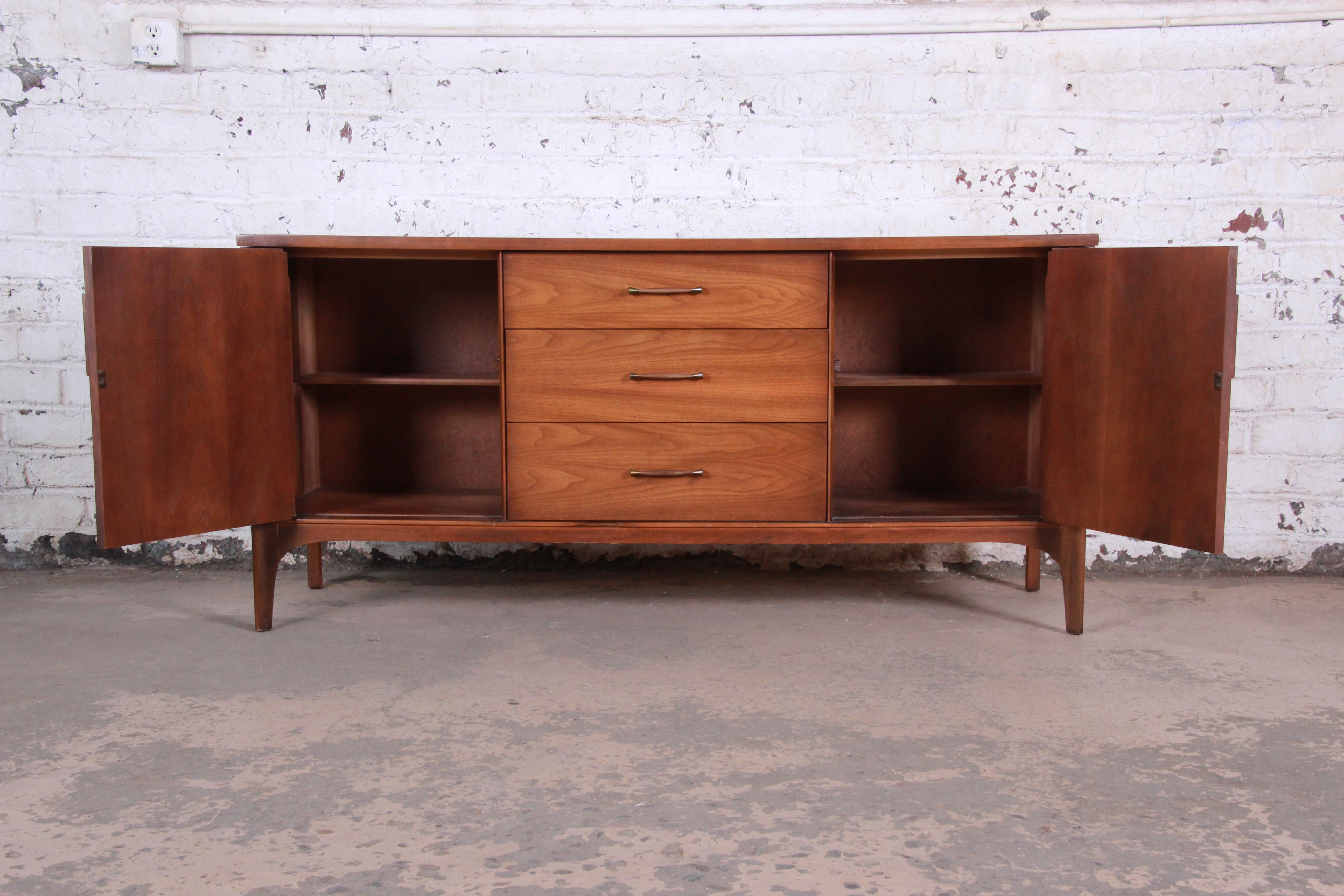 American Kent Coffey Perspecta Sculpted Walnut and Rosewood Credenza