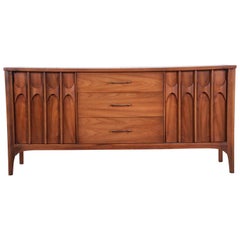 Kent Coffey Perspecta Sculpted Walnut and Rosewood Credenza