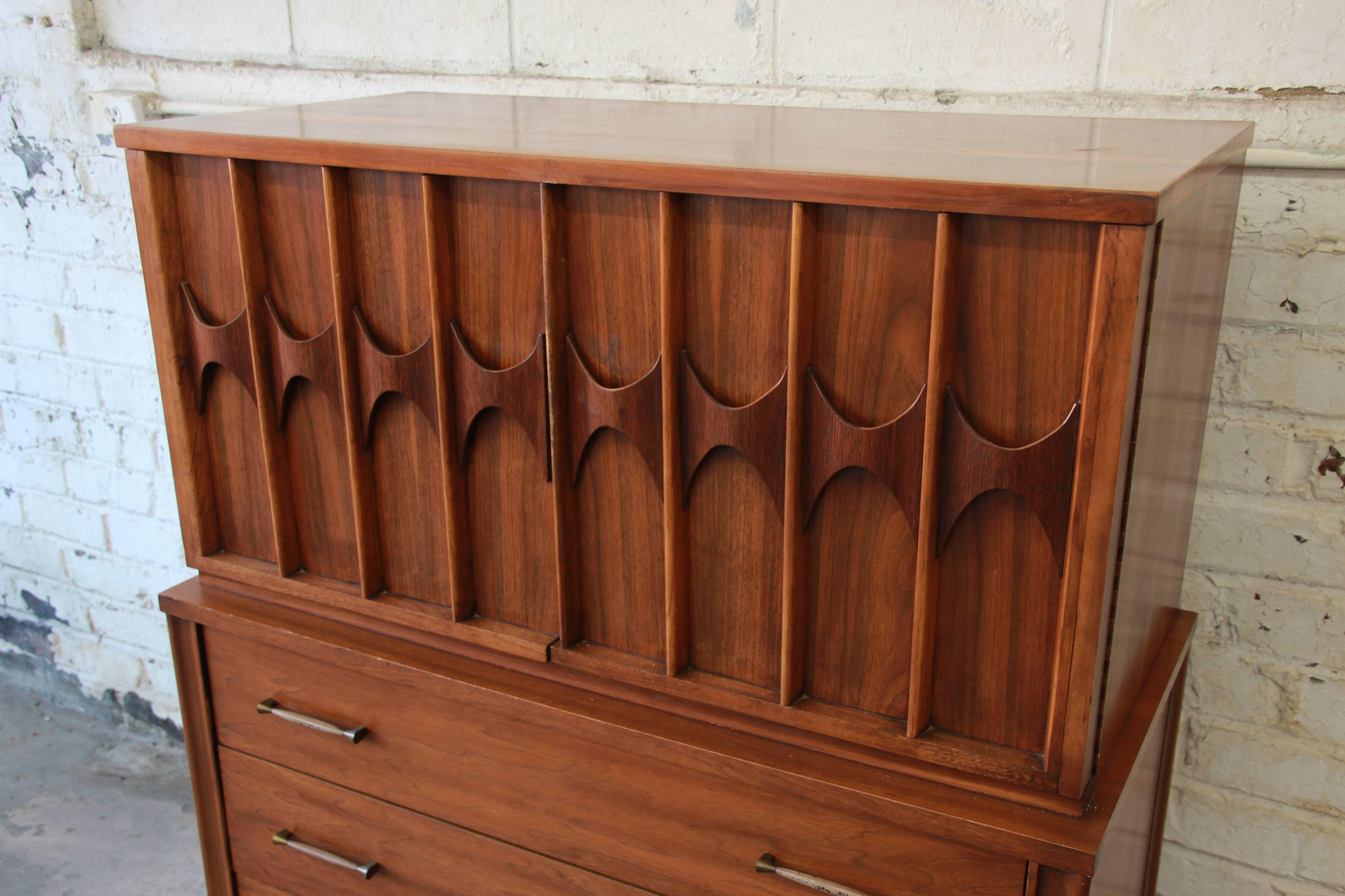 American Kent Coffey Perspecta Sculpted Walnut and Rosewood Gentleman's Chest