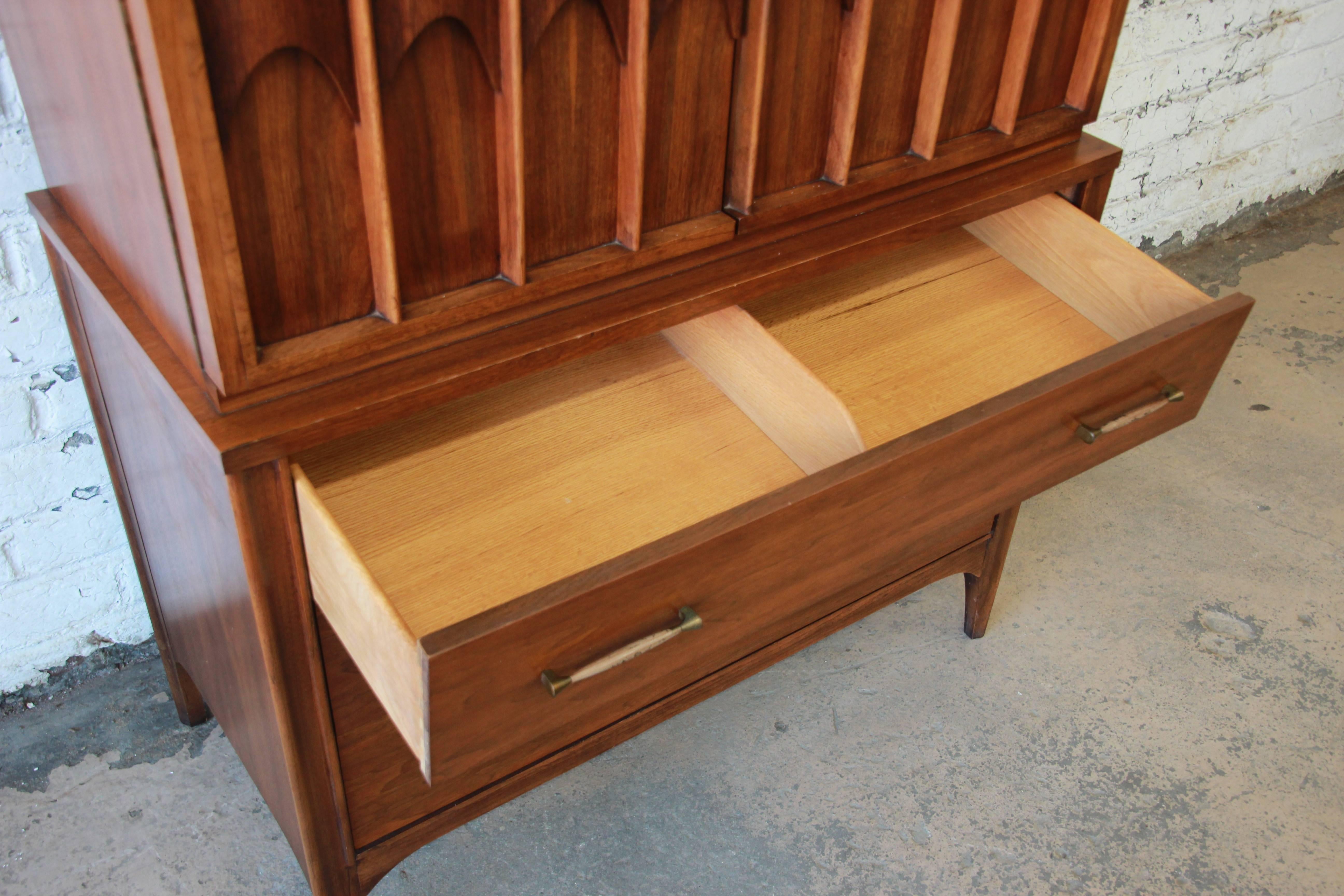Kent Coffey Perspecta Sculpted Walnut and Rosewood Gentleman's Chest 1