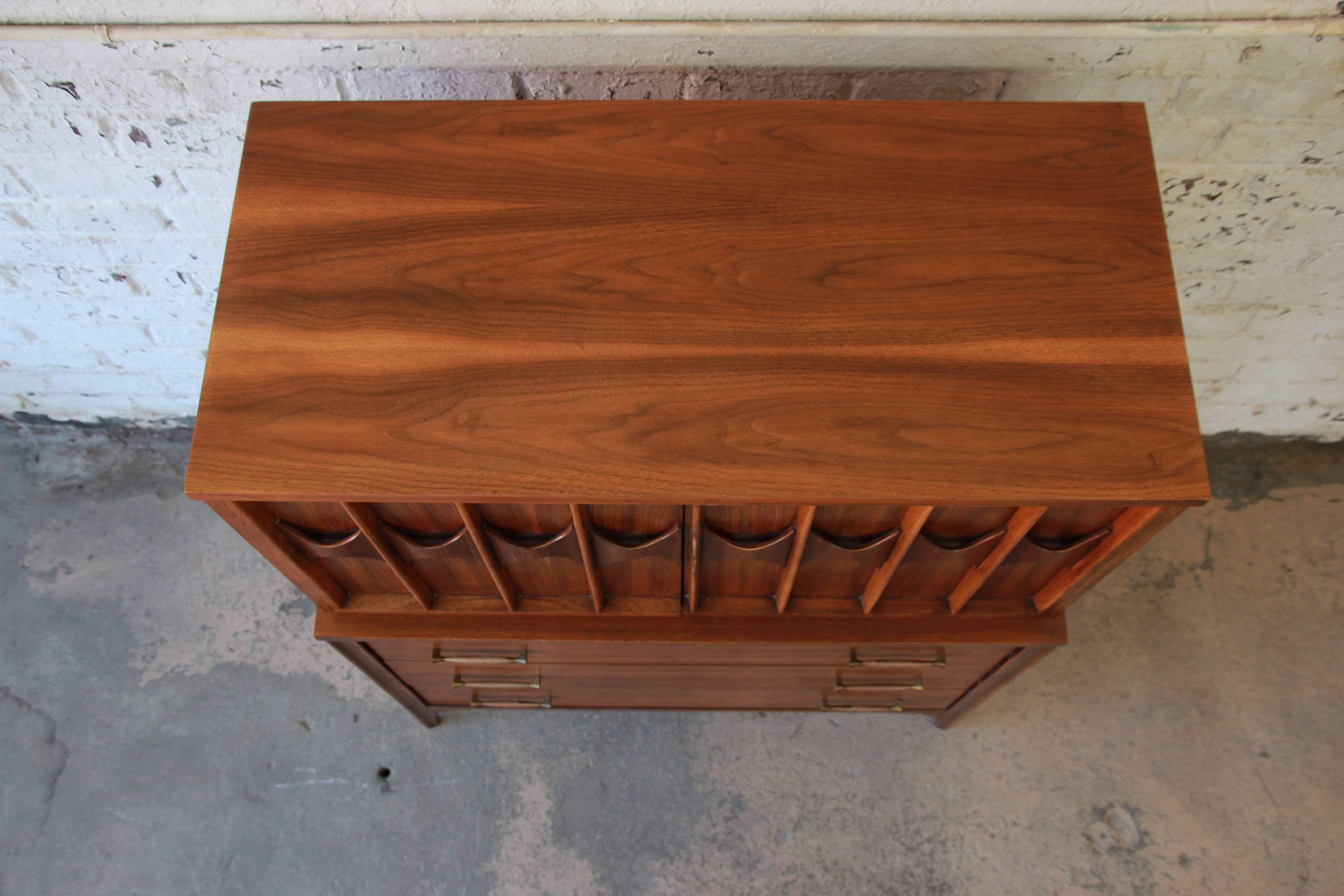 Kent Coffey Perspecta Sculpted Walnut and Rosewood Gentleman's Chest 2