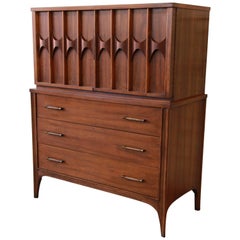 Kent Coffey Perspecta Sculpted Walnut and Rosewood Gentleman
s Chest