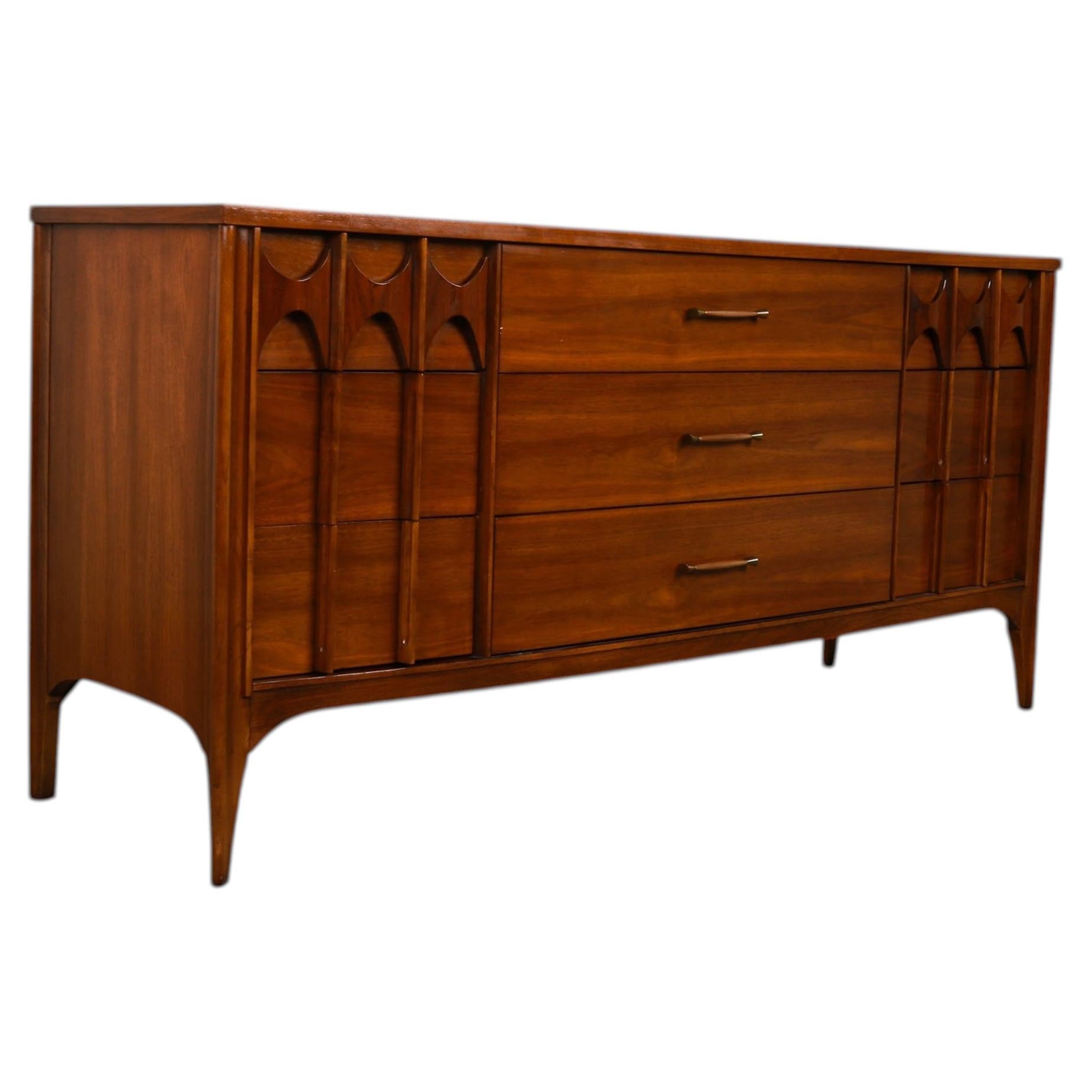 Kent Coffey Perspecta Dreifach-Kommode Anrichte mit drei Schubladen, Mid-Century Modern im Angebot