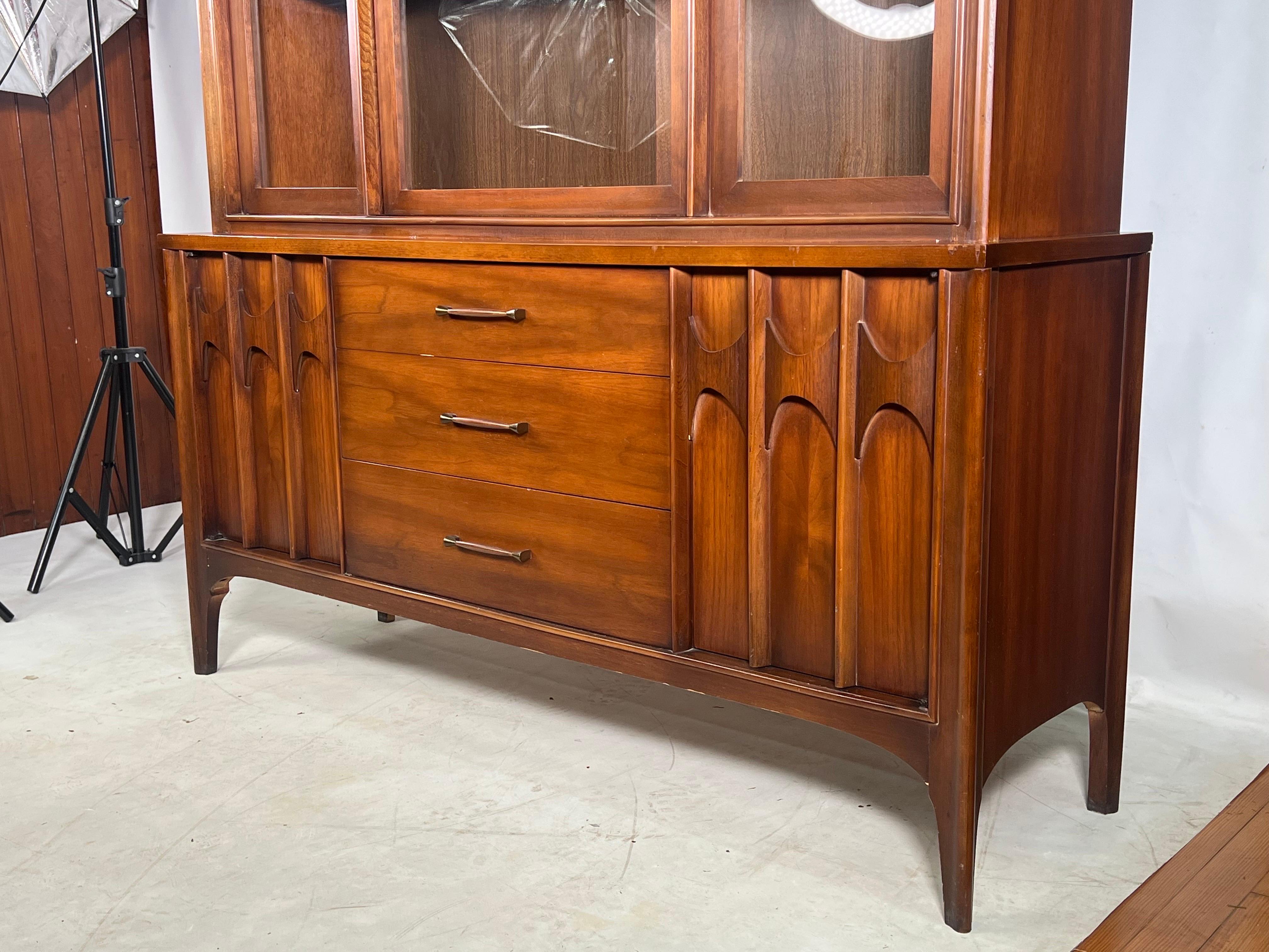 Very nice original Kent Coffey Perspecta hutch that is made out of walnut and rosewood.