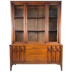 Kent Coffey Perspecta Walnut and Rosewood Hutch
