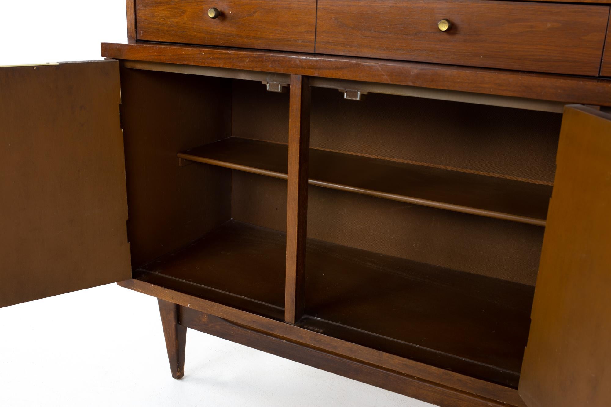 Late 20th Century Kent Coffey Tableau Mid Century Walnut China Cabinet