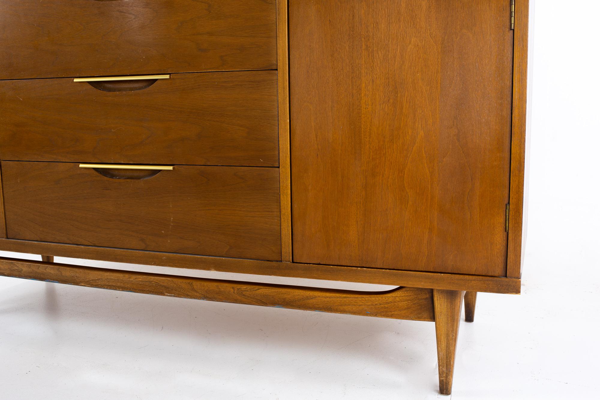 Kent Coffey Tableau Mid Century Walnut Sideboard Buffet Credenza 1