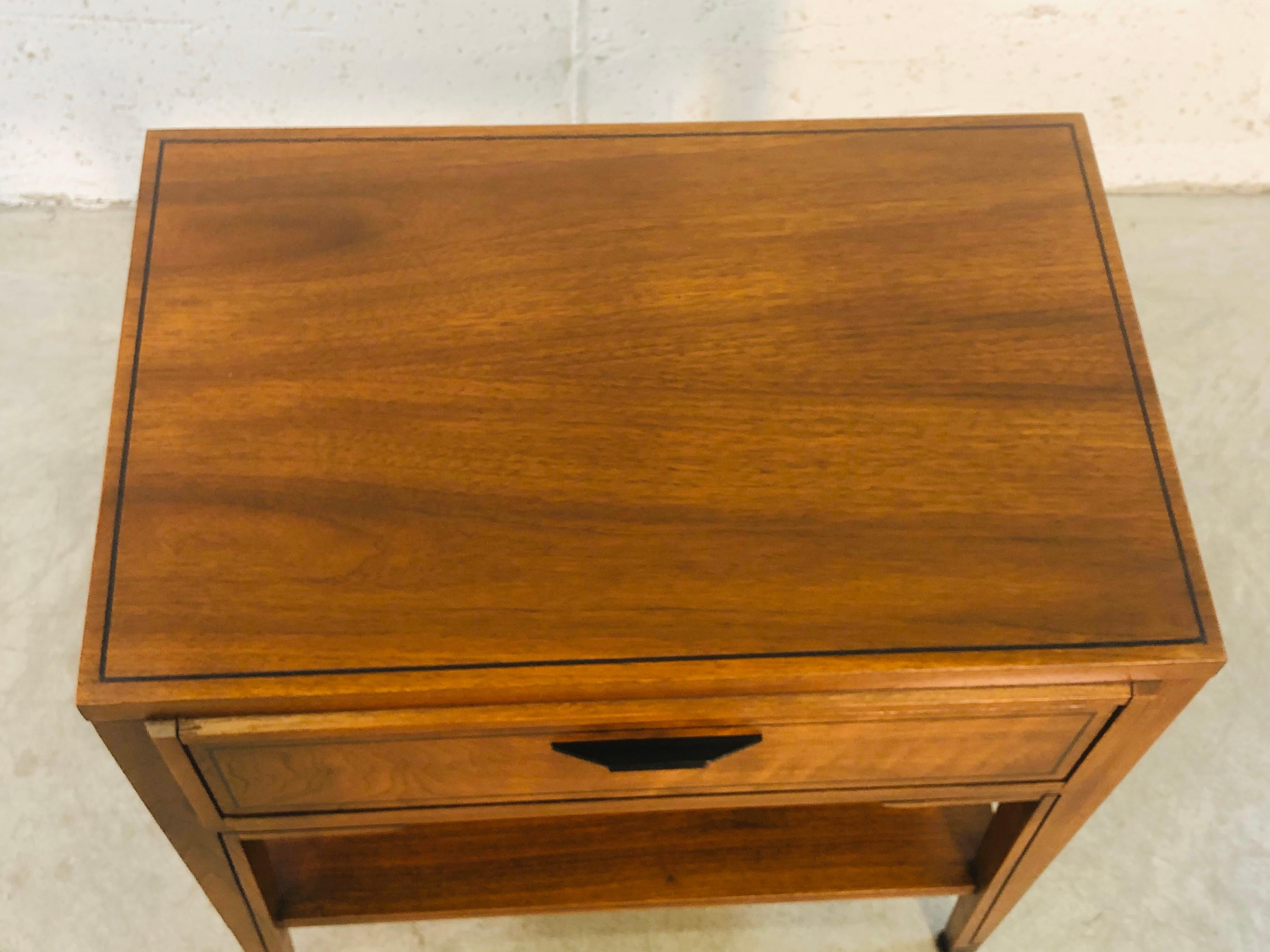 Mid-Century Modern Kent Coffey Tempo Walnut Nightstand