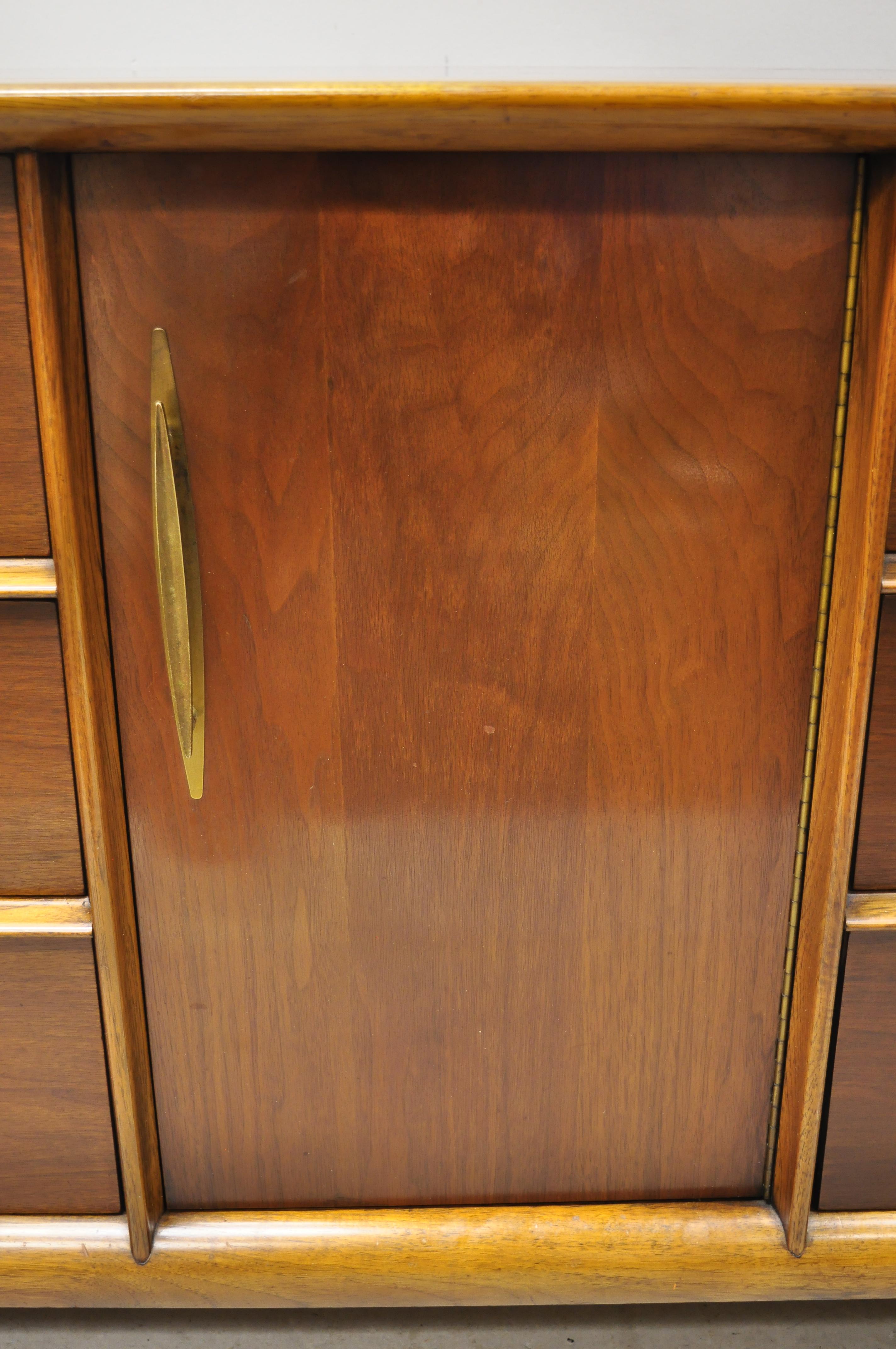 Kent Coffey The Appointment Midcentury Sculpted Walnut Credenza Cabinet Dresser 1