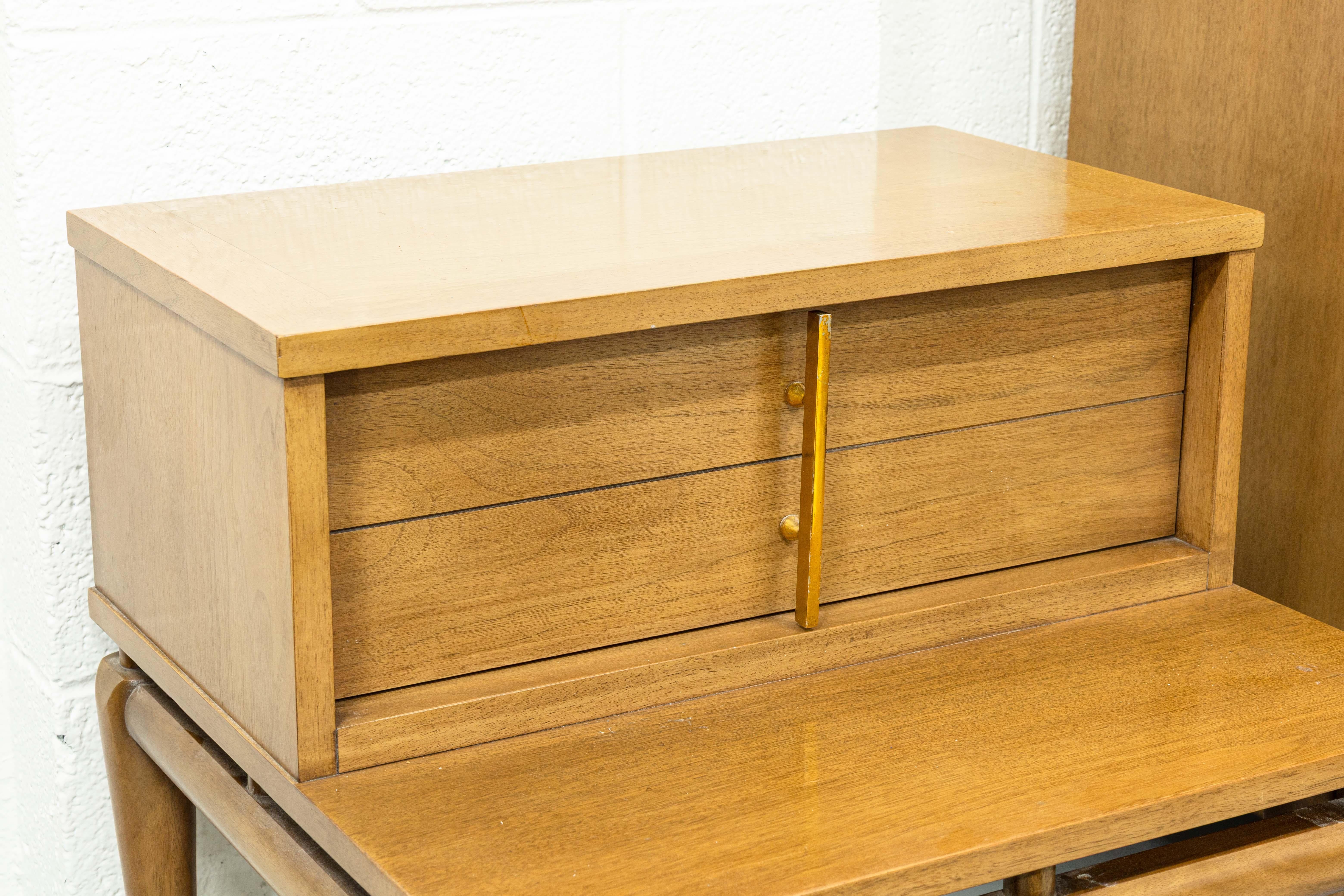 Kent Coffey The Sequence MCM Bedroom Set Lowboy Highboy Nightstand Mirror 3