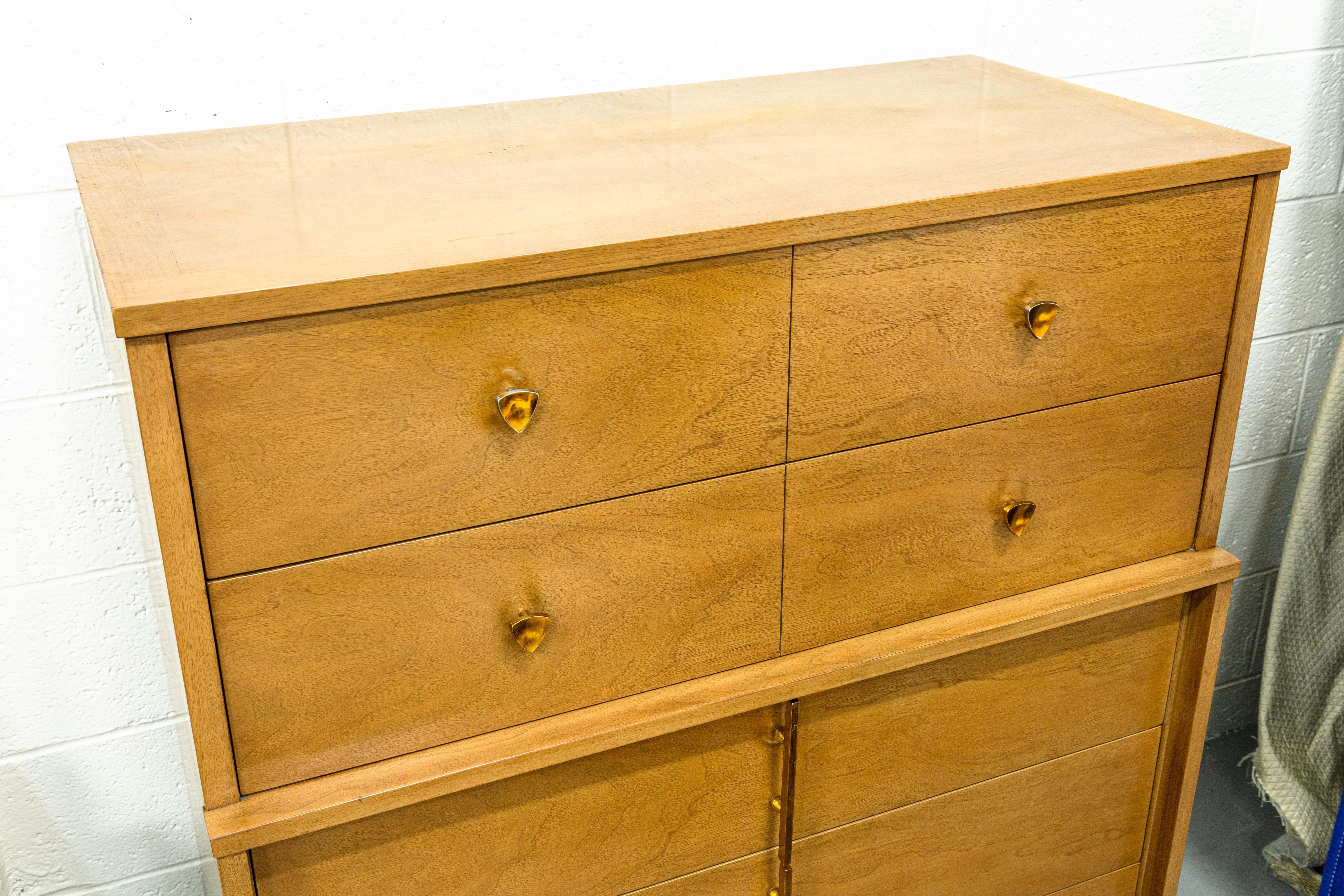 Kent Coffey The Sequence MCM Bedroom Set Lowboy Highboy Nightstand Mirror 7