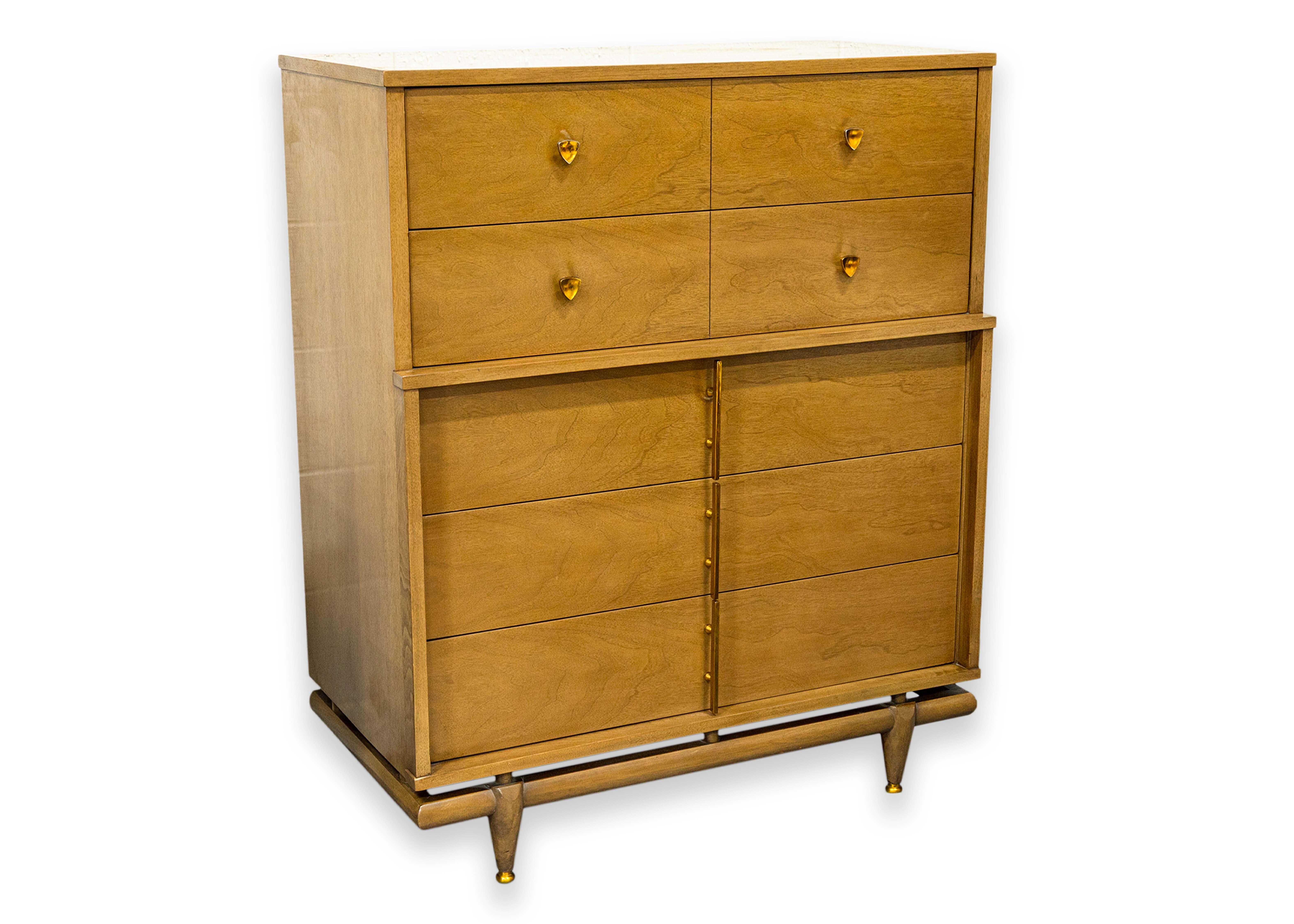 Kent Coffey The Sequence MCM Bedroom Set Lowboy Highboy Nightstand Mirror 11