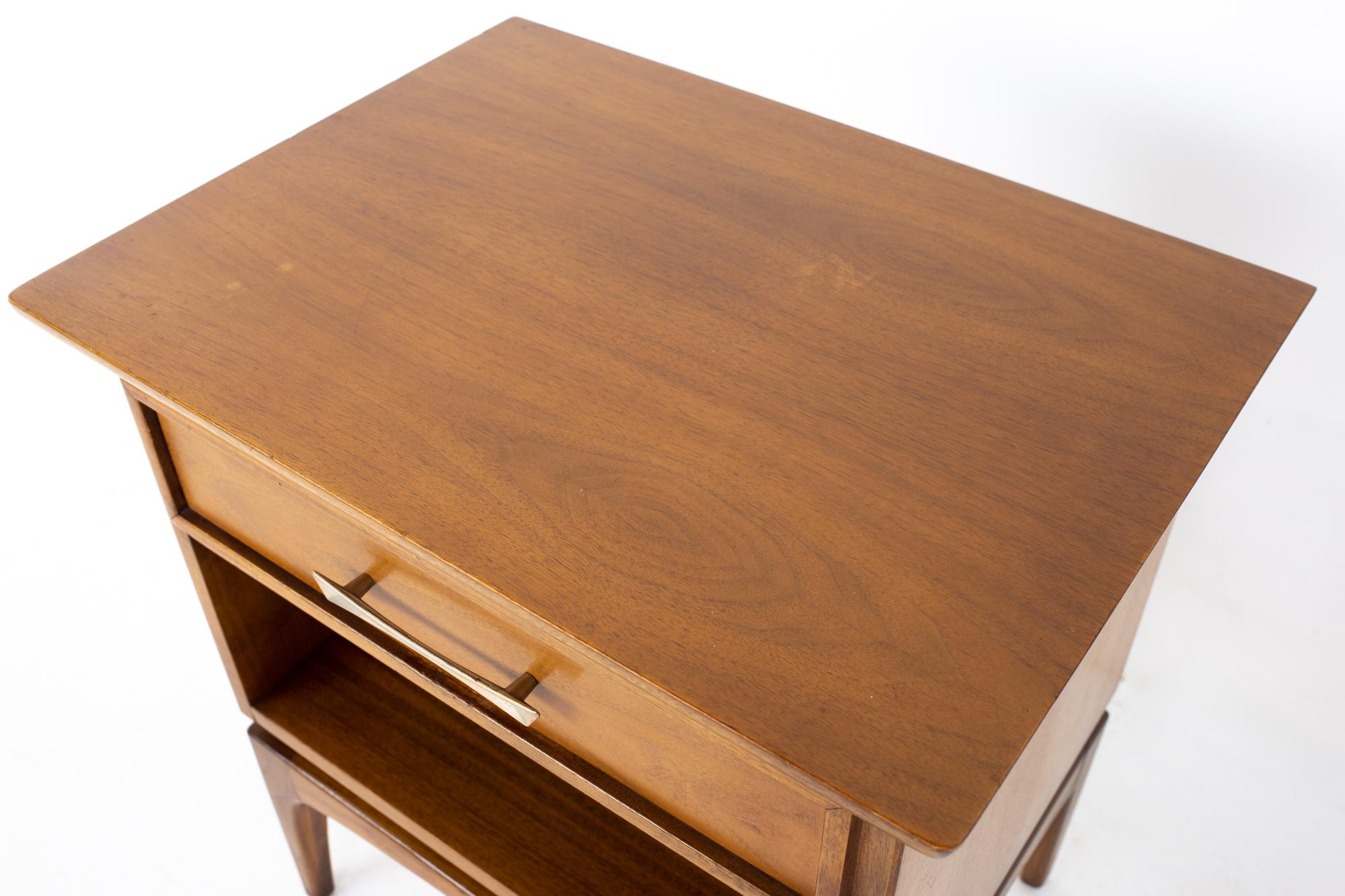 Mid-Century Modern Kent Coffey the Wharton Mid Century Walnut Nightstand