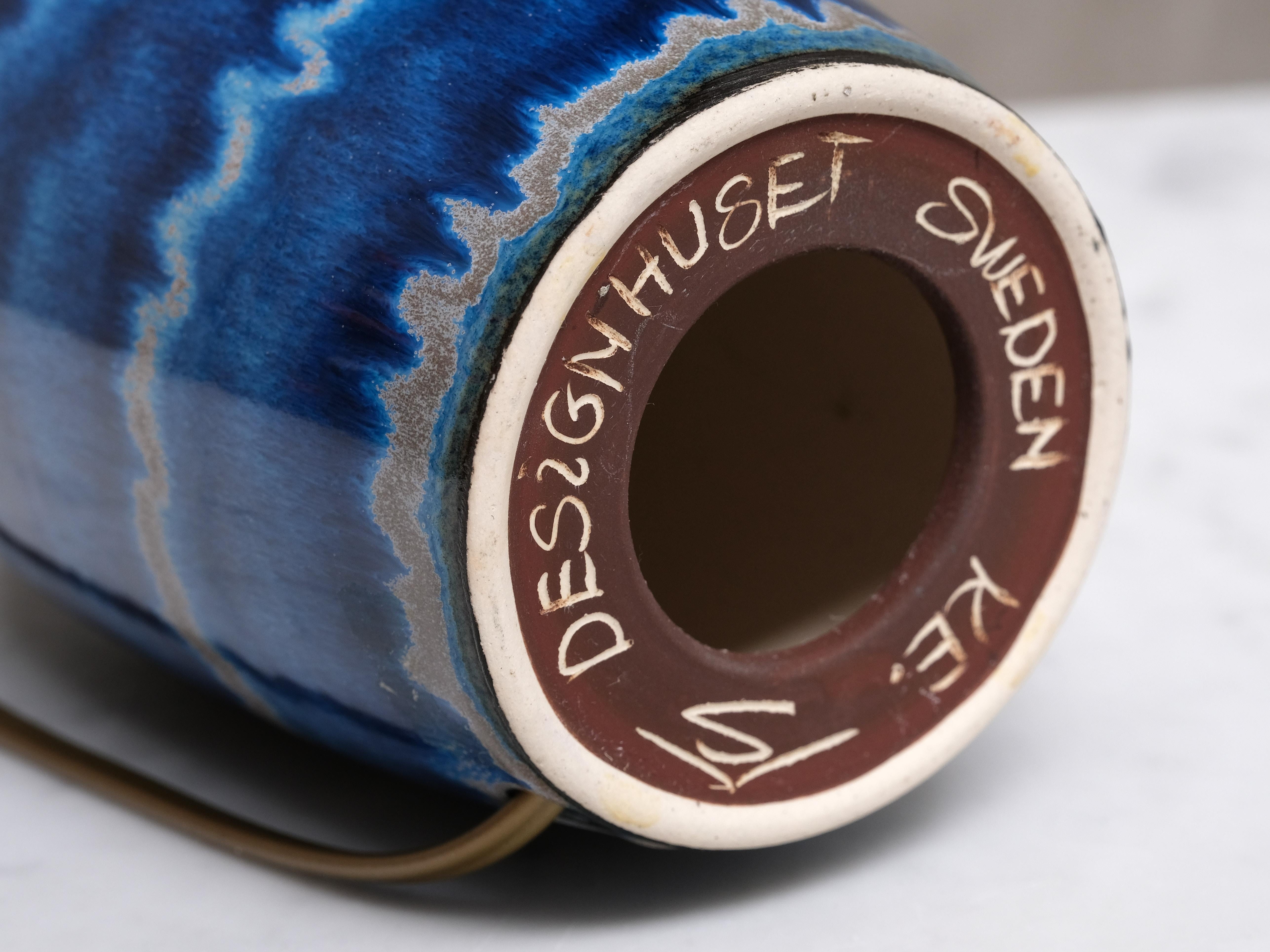 Lampe de table Kent Eriksson en émail bleu dégradé, Designhuset, Suède, années 1970 en vente 2