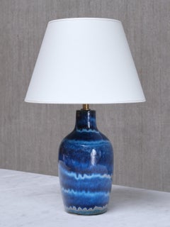 Kent Eriksson Table Lamp in Gradient Blue Glaze, Designhuset, Sweden, 1970s