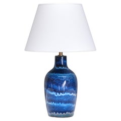 Kent Eriksson Table Lamp in Gradient Blue Glaze, Designhuset, Sweden, 1970s