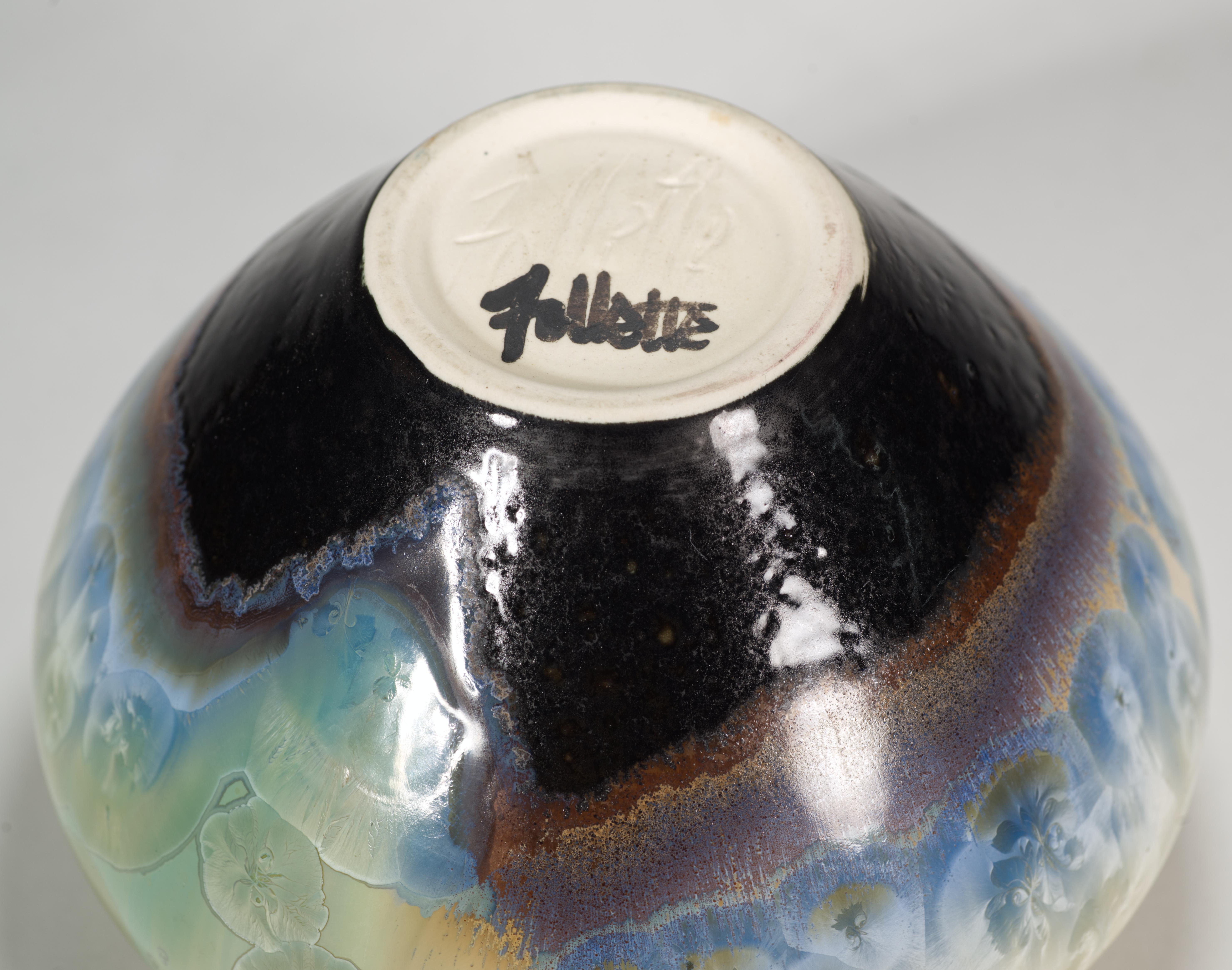 Jarrón Cristalino Kent Follette, Studio Art Pottery americano en Bueno estado para la venta en Clifton Springs, NY