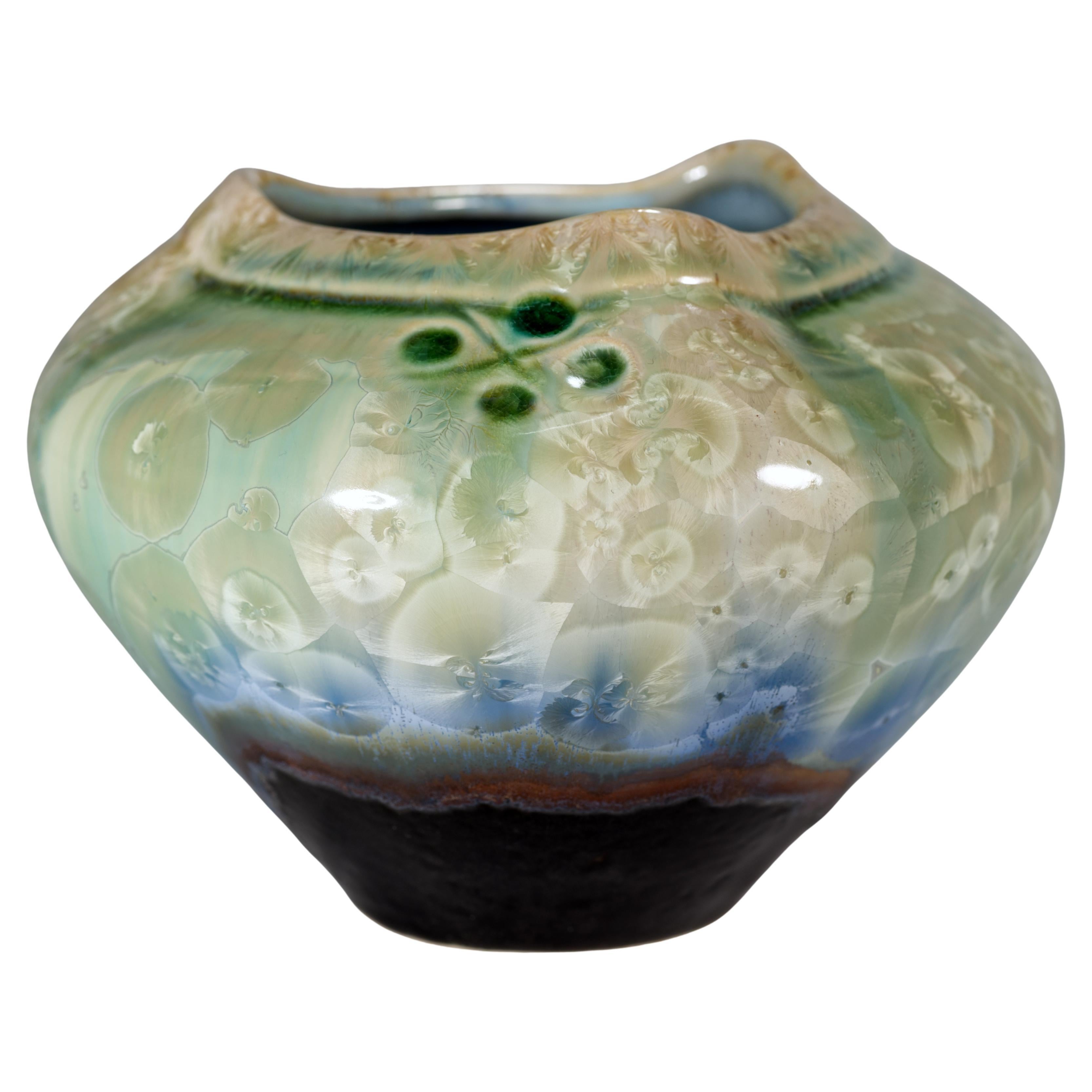 Kent Follette Crystalline Vase, American Studio Art Pottery