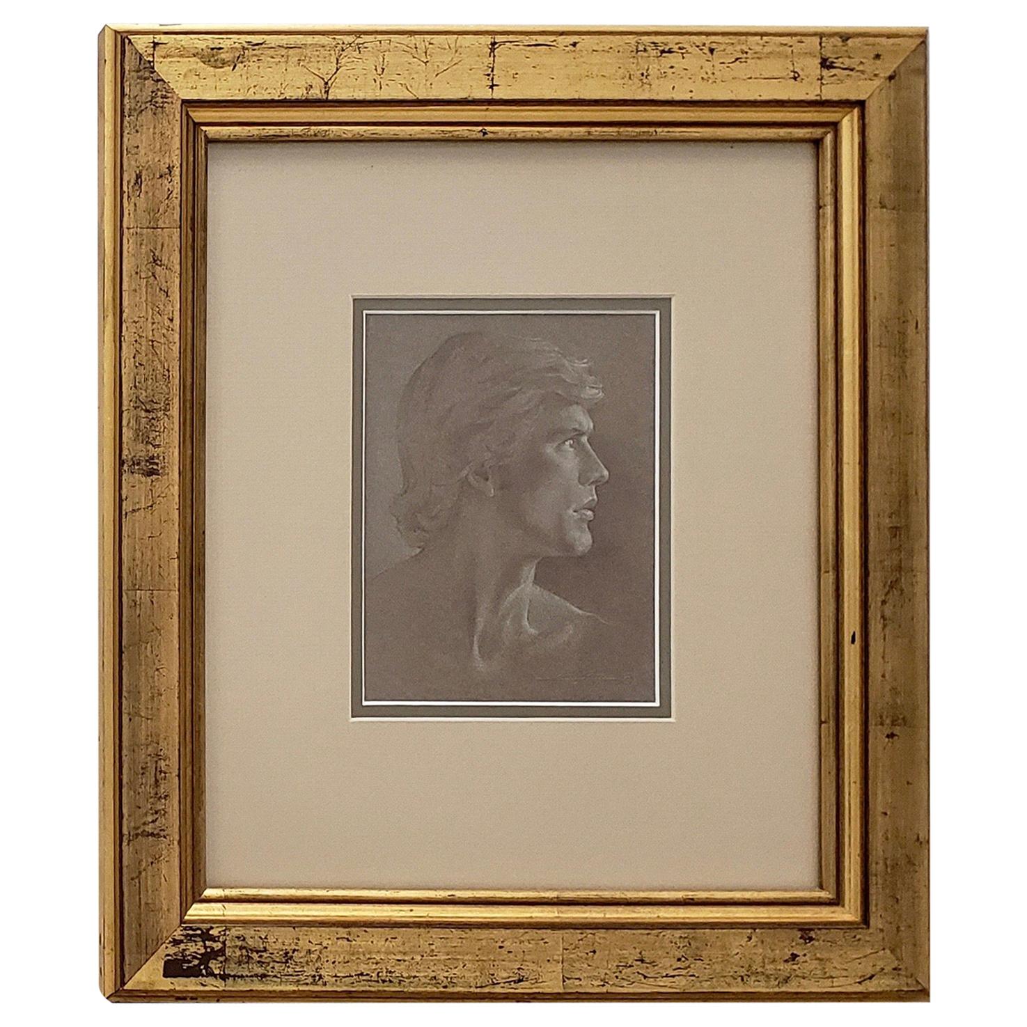 Kent Goodliffe 
Utah, 20th Century
 Male Portrait in Profile Original Drawing