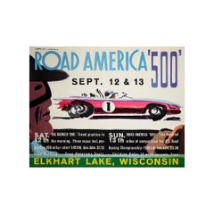 1964 original poster for the Road America “500” by Kent Koop - Wisconssin