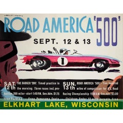 1964 original poster for the Road America “500” by Kent Koop - Wisconssin
