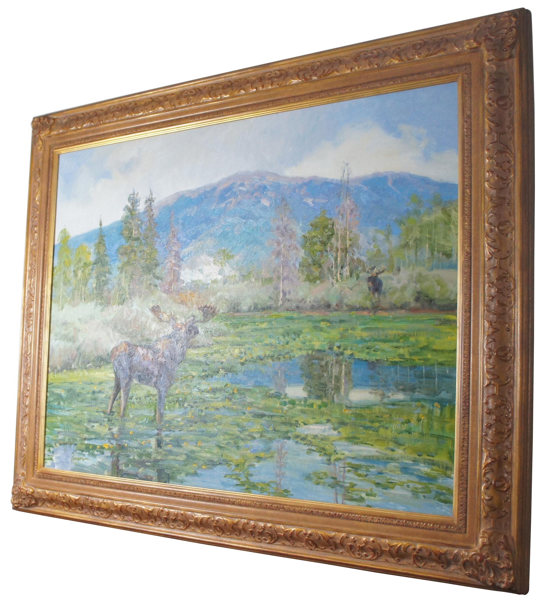 Kent Lemon „“Distant Thunder“ Öl auf Leinwand, Colorado, Landschaft, Gemälde Moose (Moderne) im Angebot