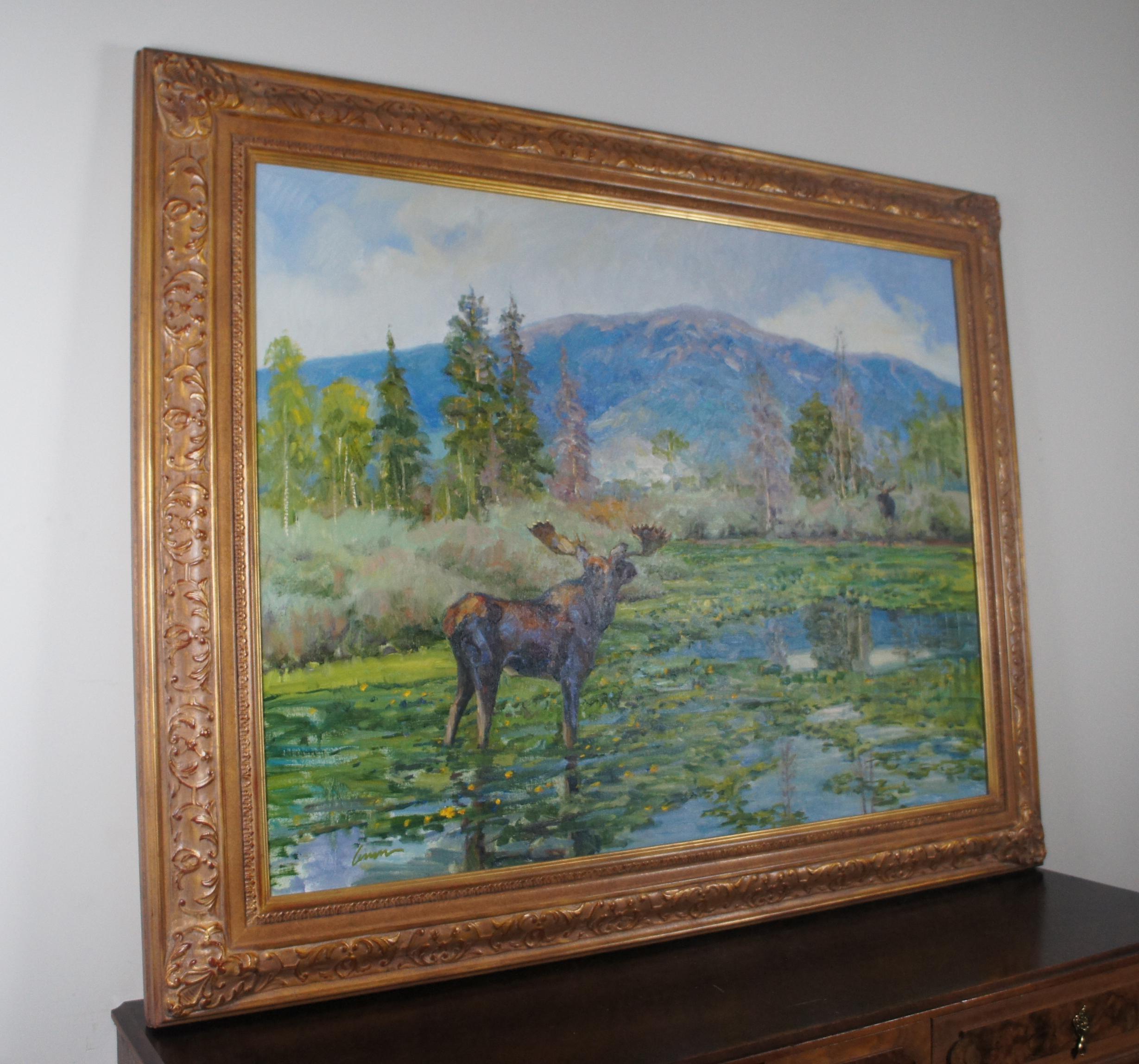 Kent Lemon „“Distant Thunder“ Öl auf Leinwand, Colorado, Landschaft, Gemälde Moose (amerikanisch) im Angebot