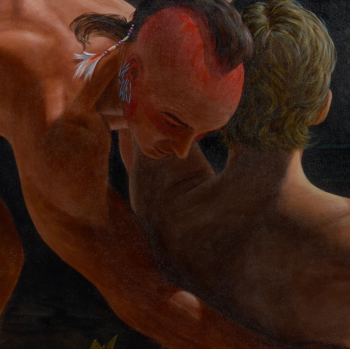 Aiutare gli indifesi - Figurative Painting Beige di Kent Monkman